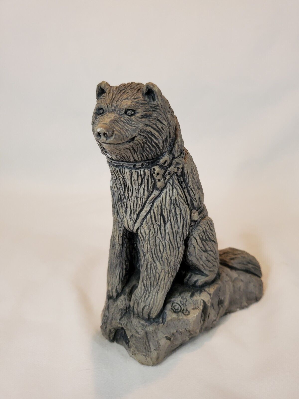 Bear Carving Hand Crafted from Glacial Silt G SFD CO Anchorage Alaska Vintage 