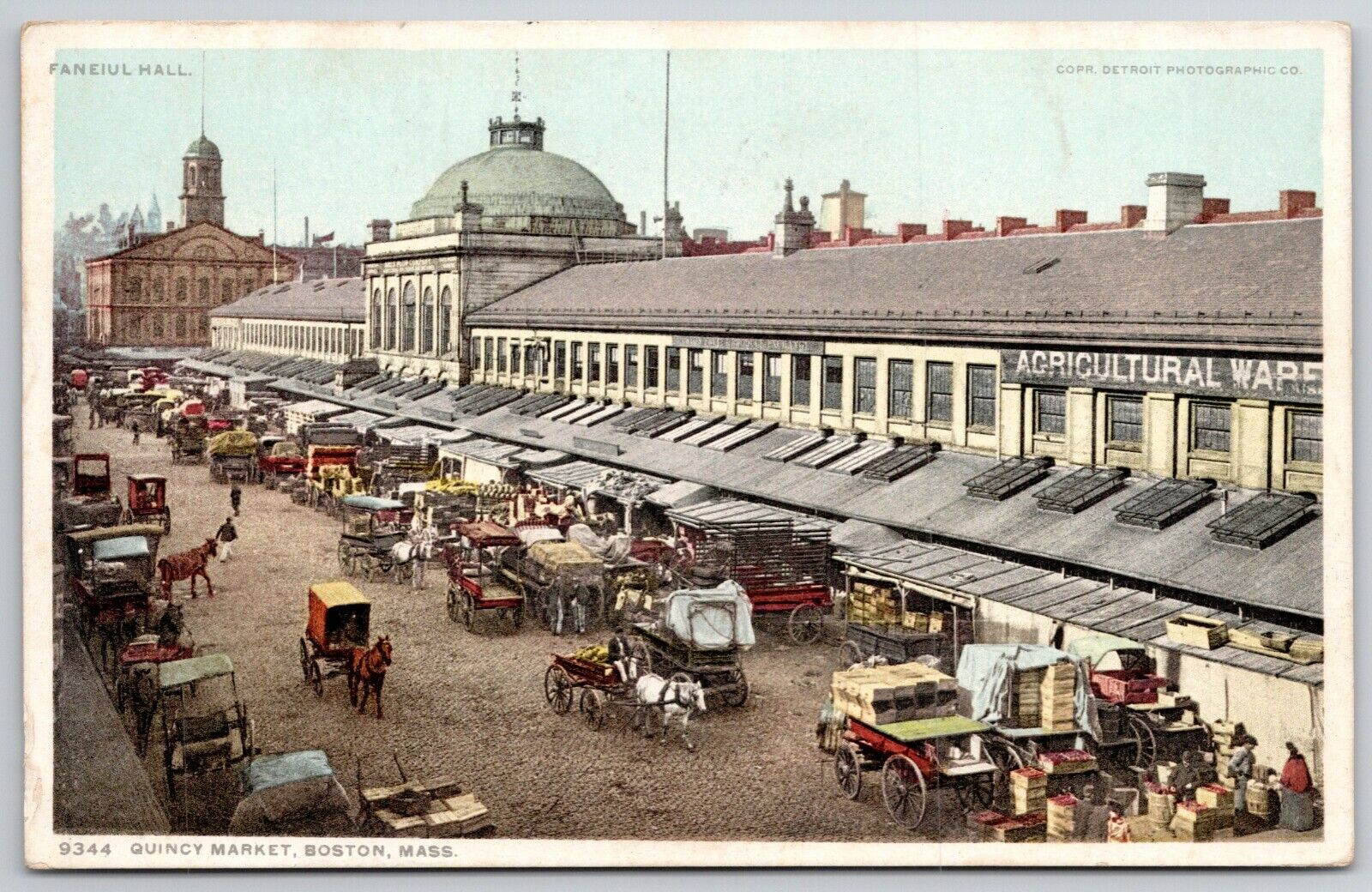 Boston MA~Quincy Market Agricultural Warehouse~Faneiul Hall~Detroit Pub Co 1913