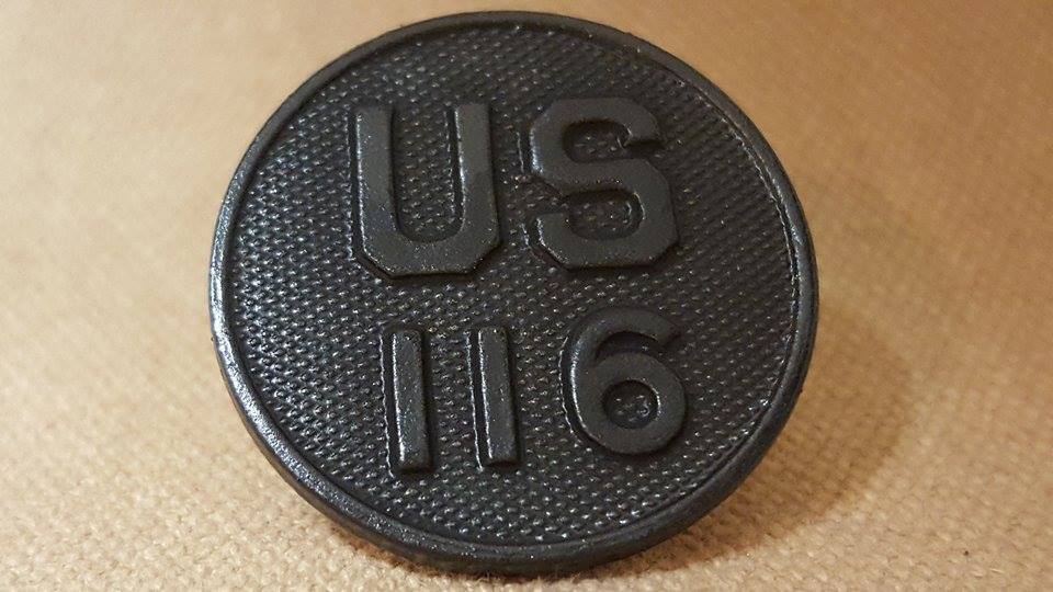 WWI US 116th Regiment Collar Disk, 29th, 31st, 41st Divisions