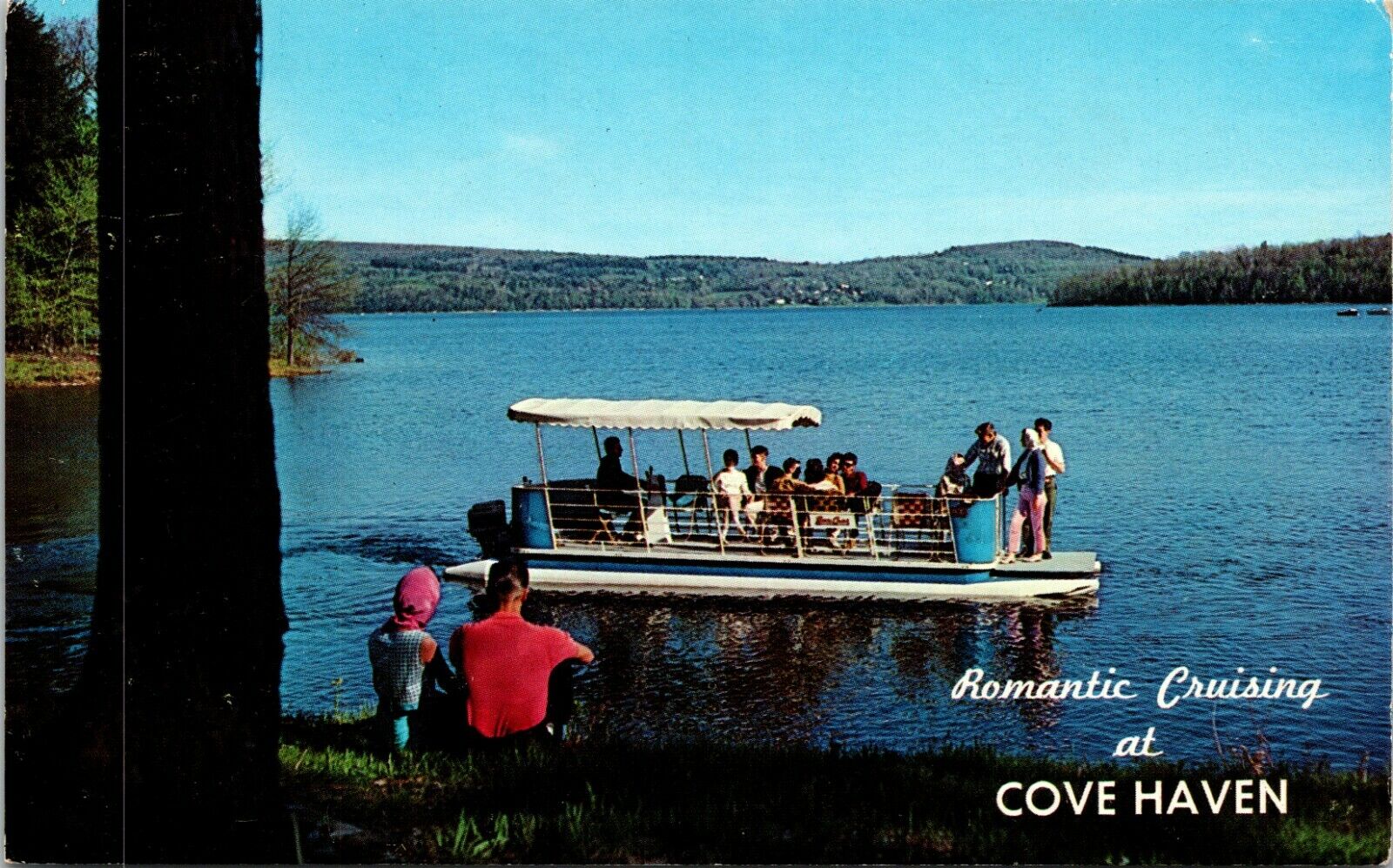Romantic Cruising at Cove Haven Lakeville Pennsylvania Vintage Postcard