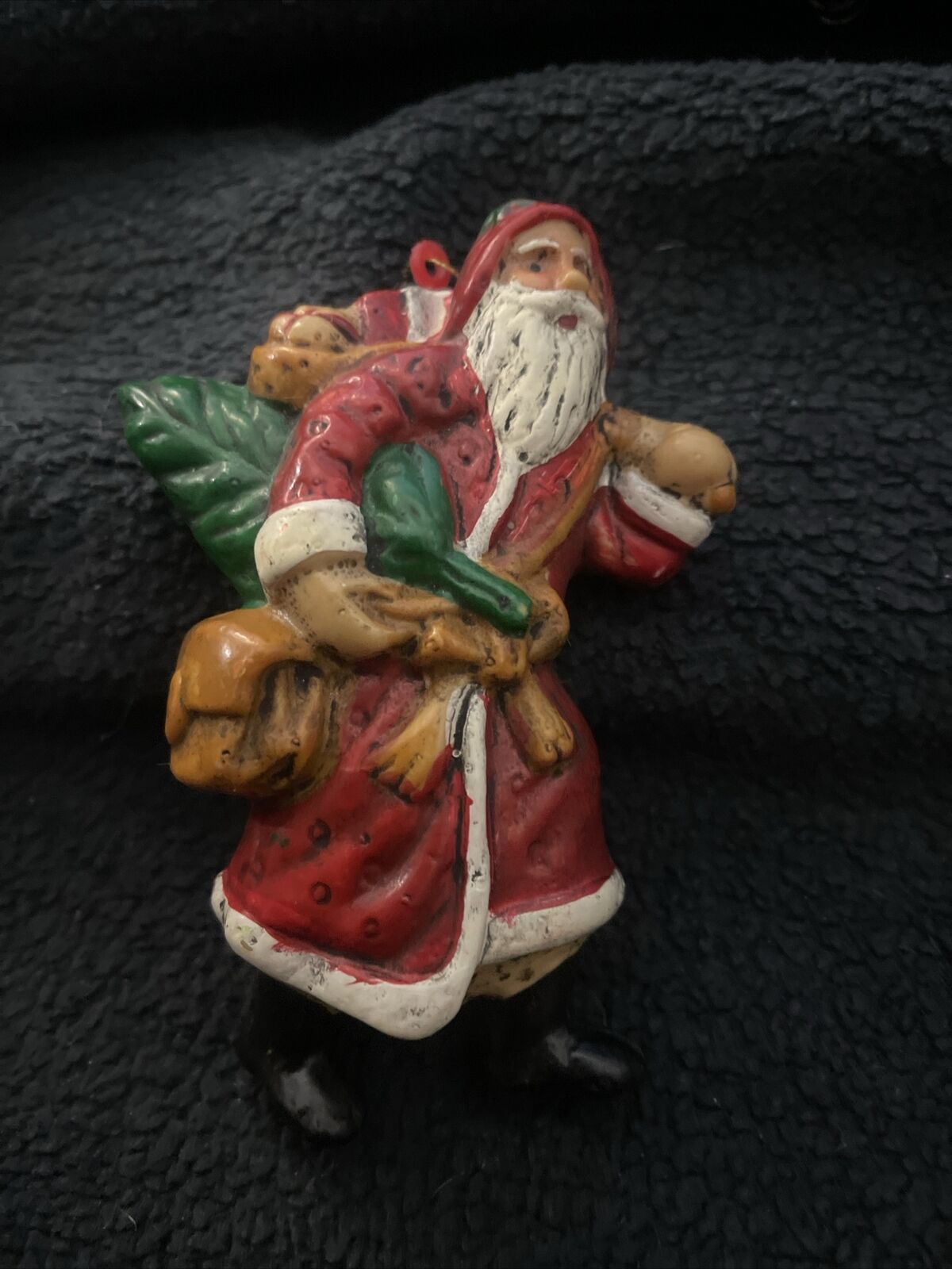 VNT Old World Mini Rustic Santa Claus Plastic Ornament Figure Christmas Decor