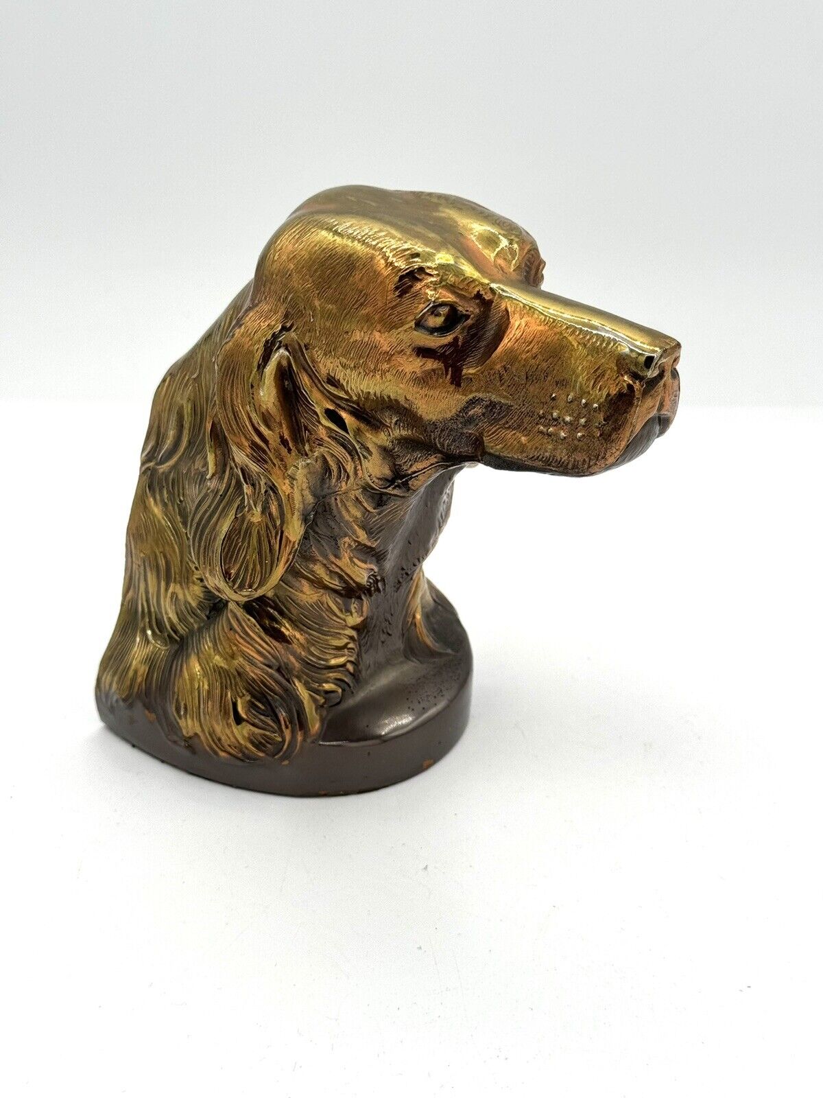 Hunting Dog Bronze Tone Cast Metal Single Bookend 5.5\