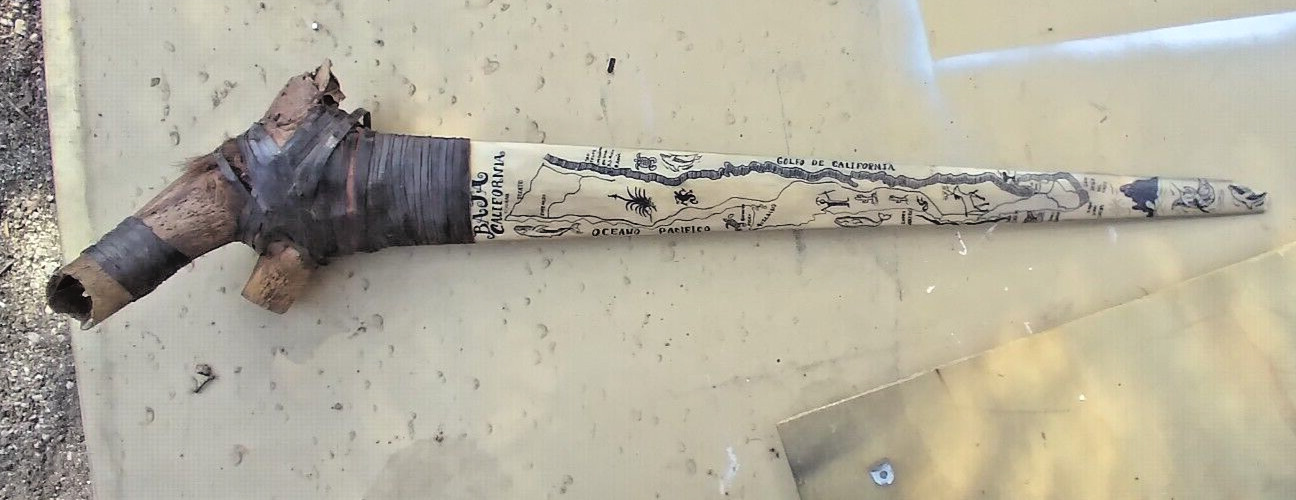 Mexican Decoration sword with Map drawn on blade