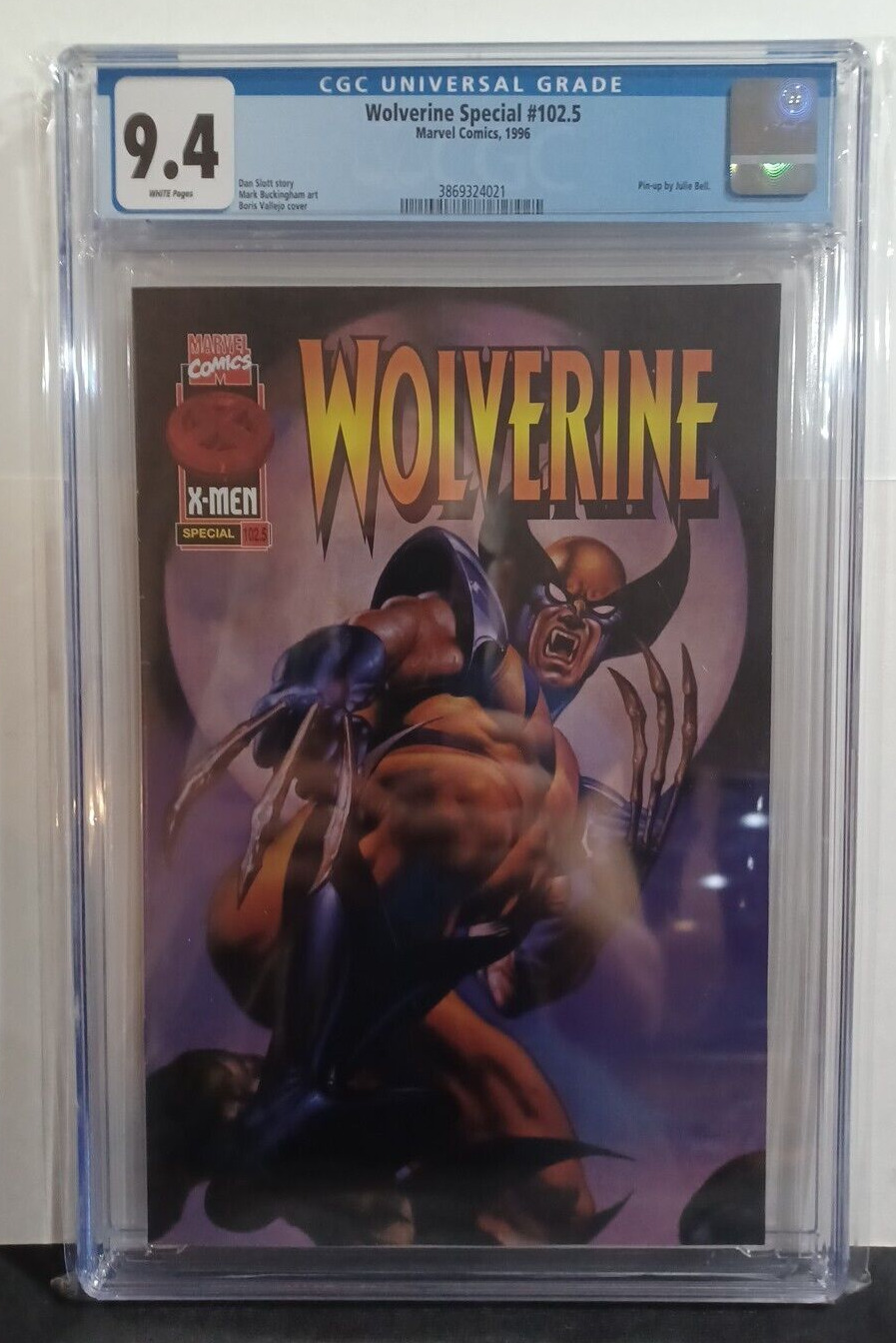 WOLVERINE SPECIAL #102.5 CGC 9.4 NM WHITE PAGES BORIS VALLEJO COVER MARVEL 1996
