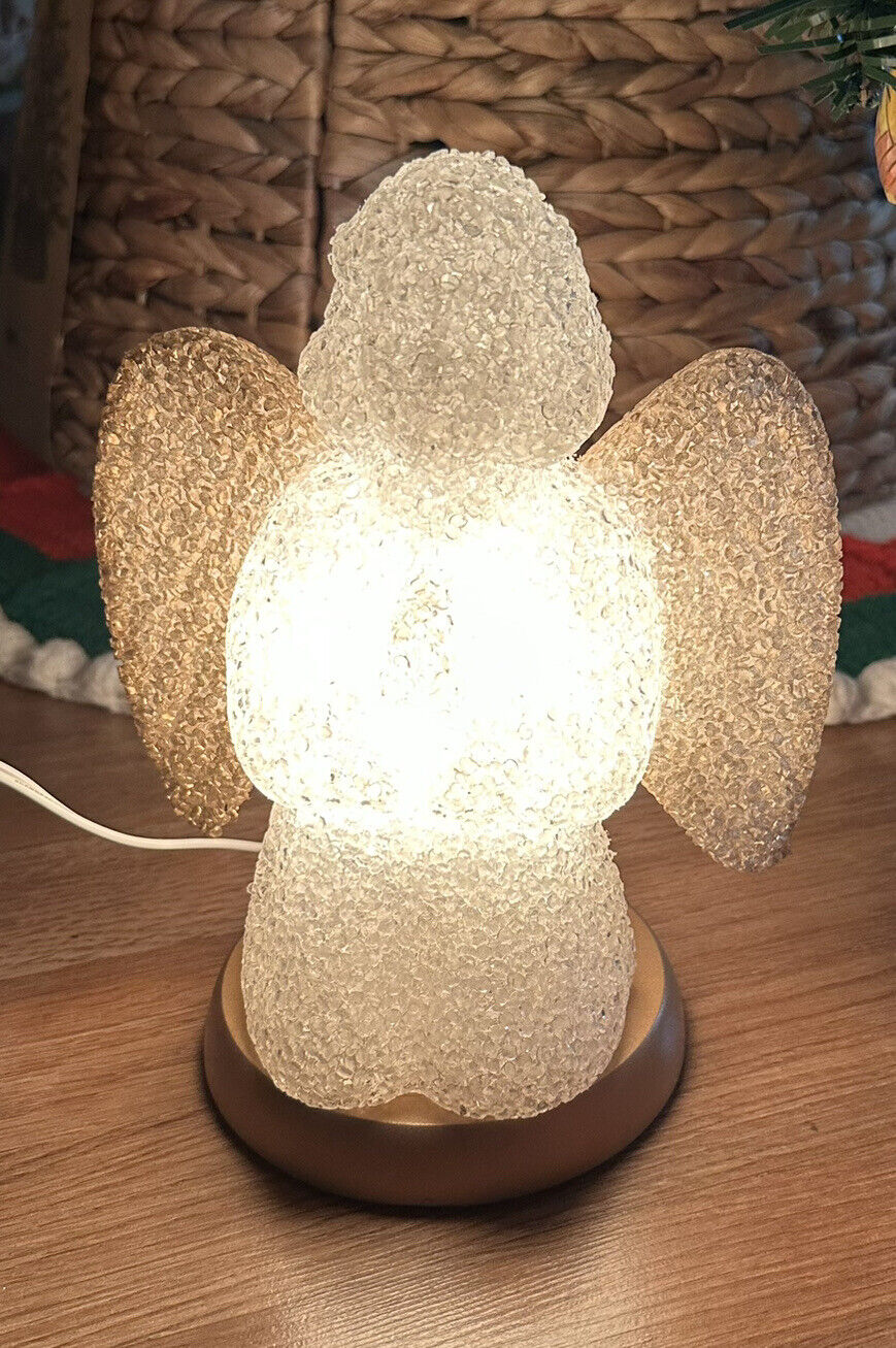 Vintage Melted Popcorn Plastic Praying ANGEL Lamp Night Light Christmas Decor