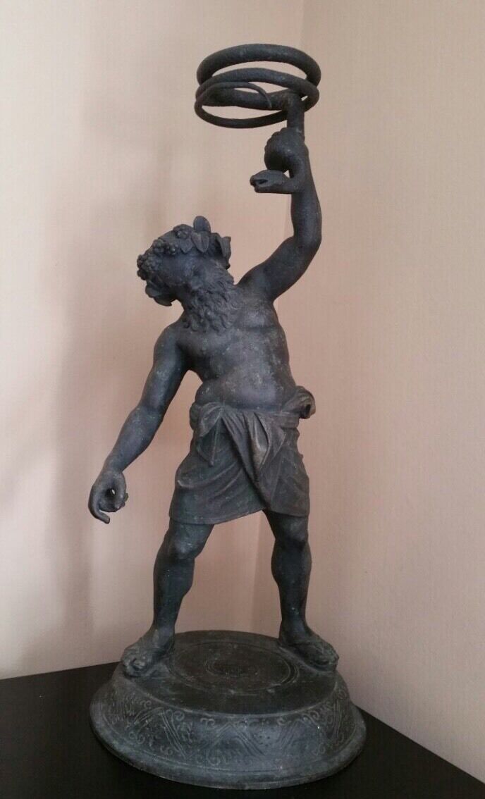 Grand Tour Antique Bronze Statue Of Silenius or Bacchus 24\