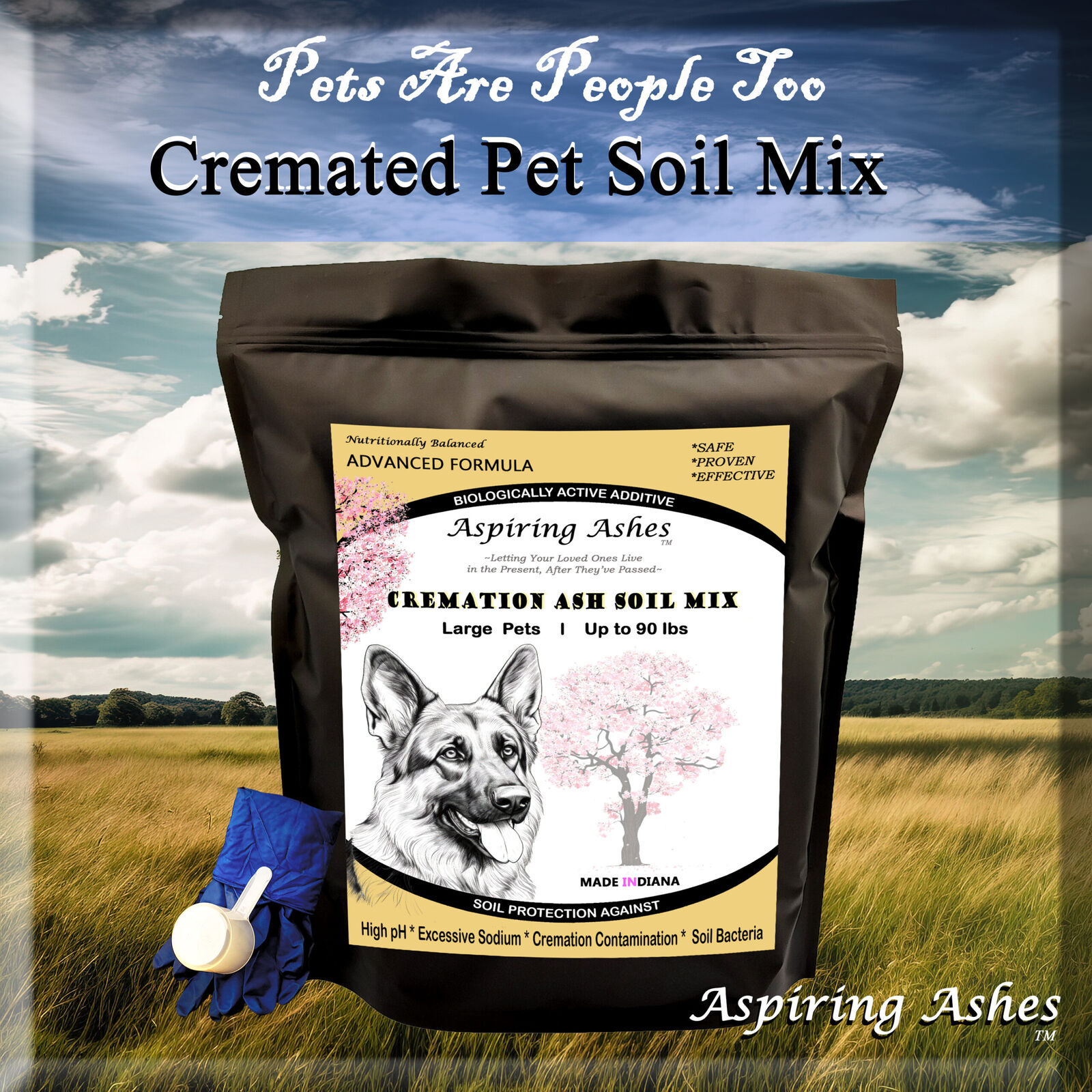 Pet CREMATION Ashes SOIL | Urn for Pet Ashes Alternative | Pet Ash Kit : Large