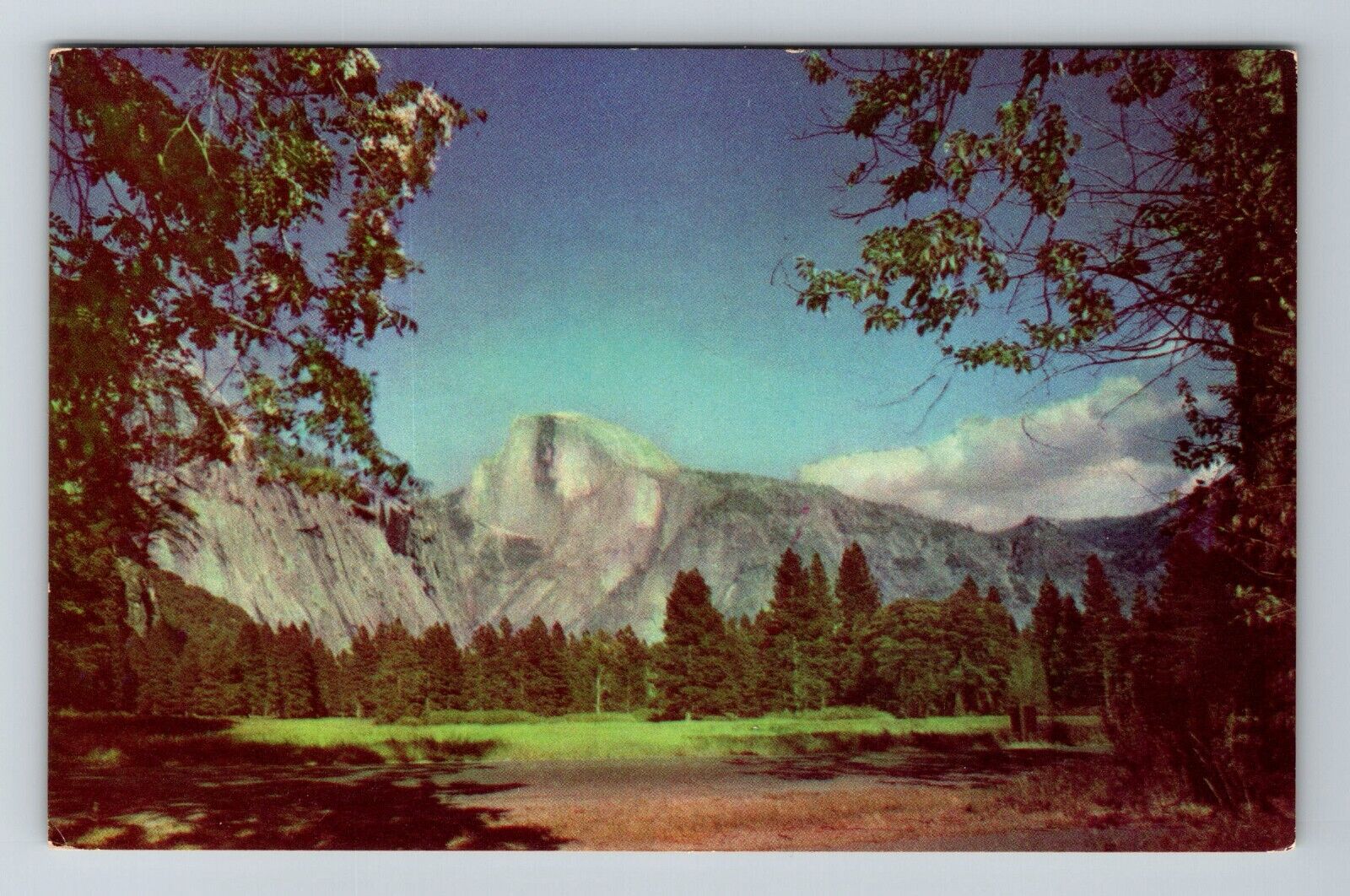 CA-California, Half Dome, Yosemite National Park, Scenic View, Vintage Postcard