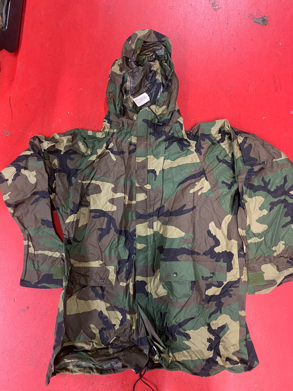 Woodland Camo US Army Issued Improved Rain Suit Parka Medium