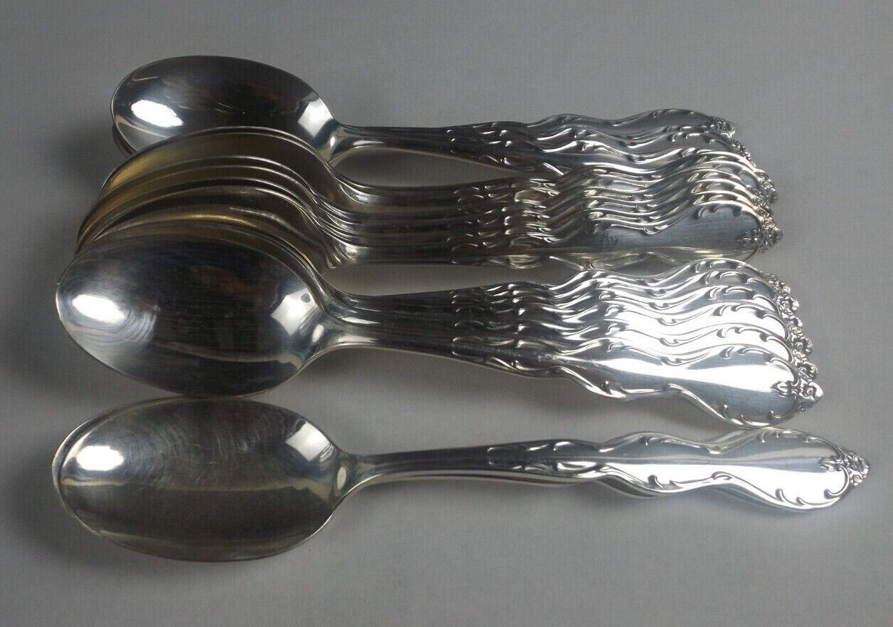 18 IS Wm Rogers Camelot Melody Teaspoons Silver Plate  (it@box)