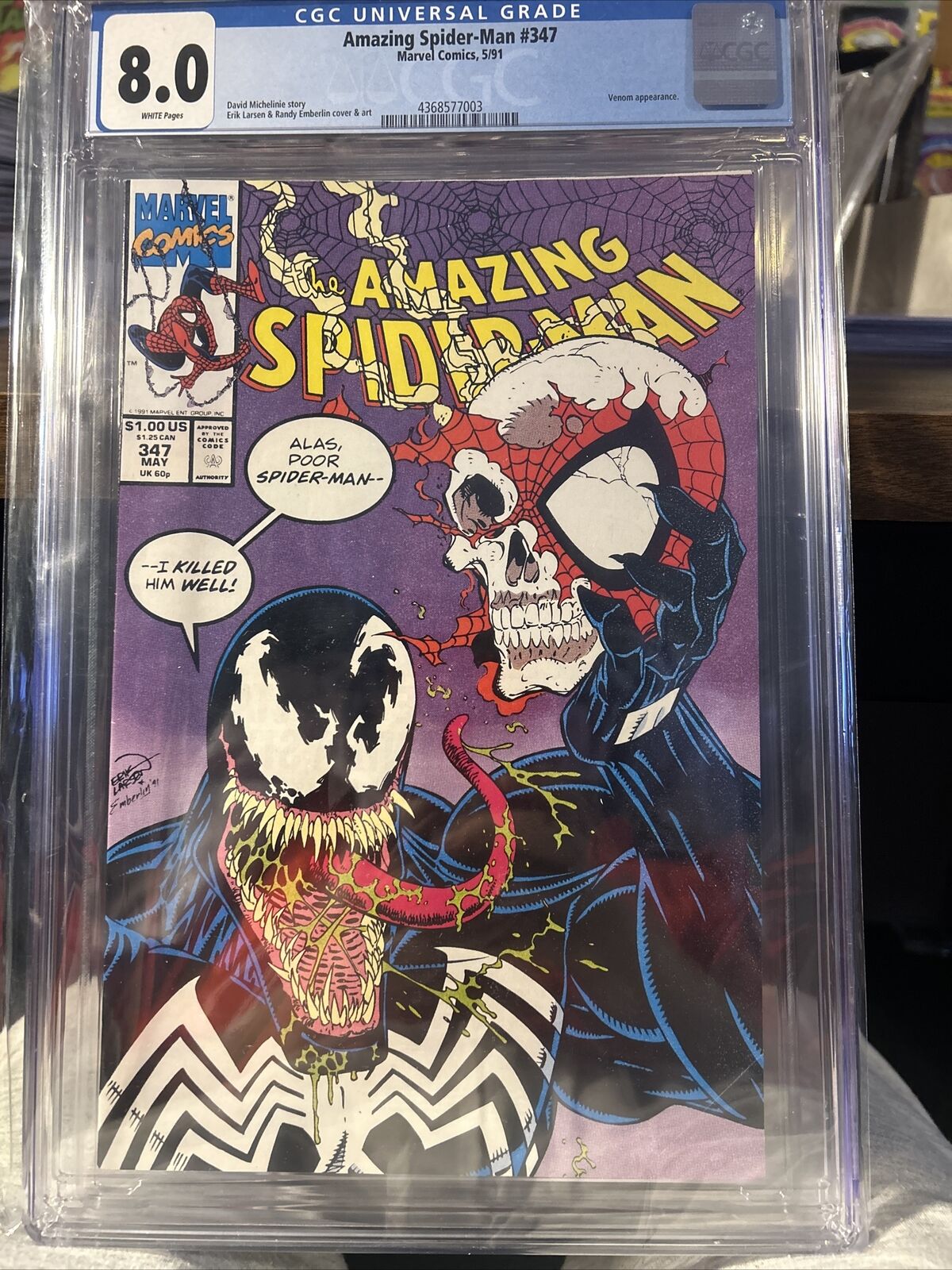 1991 AMAZING SPIDER-MAN #347 CGC 8.0 WHITE PAGES🔥🔥