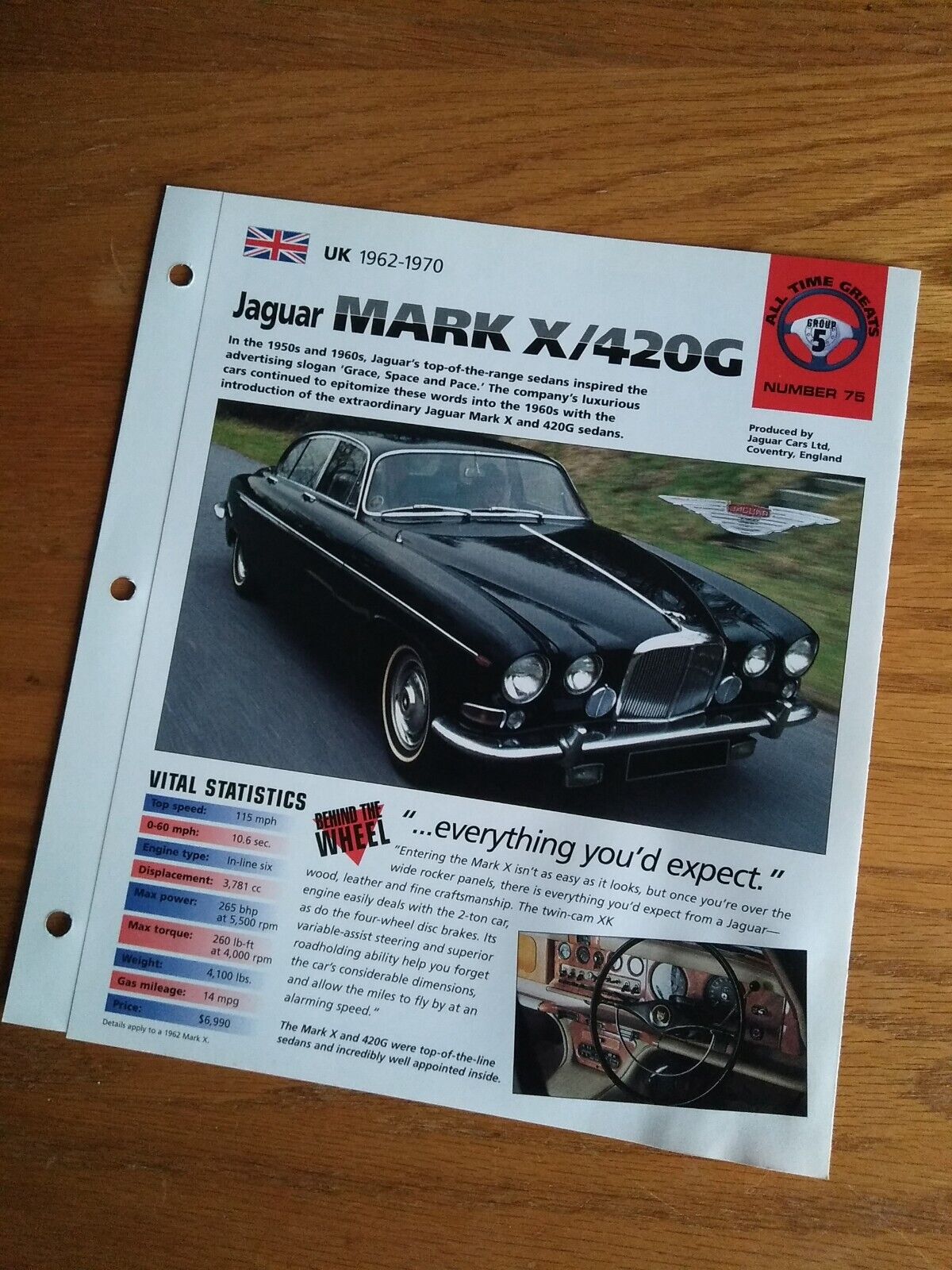 Jaguar 420G (Mark X) IMP Spec Sheet / Brochure, 1966,1967,1968, 420-G Mk