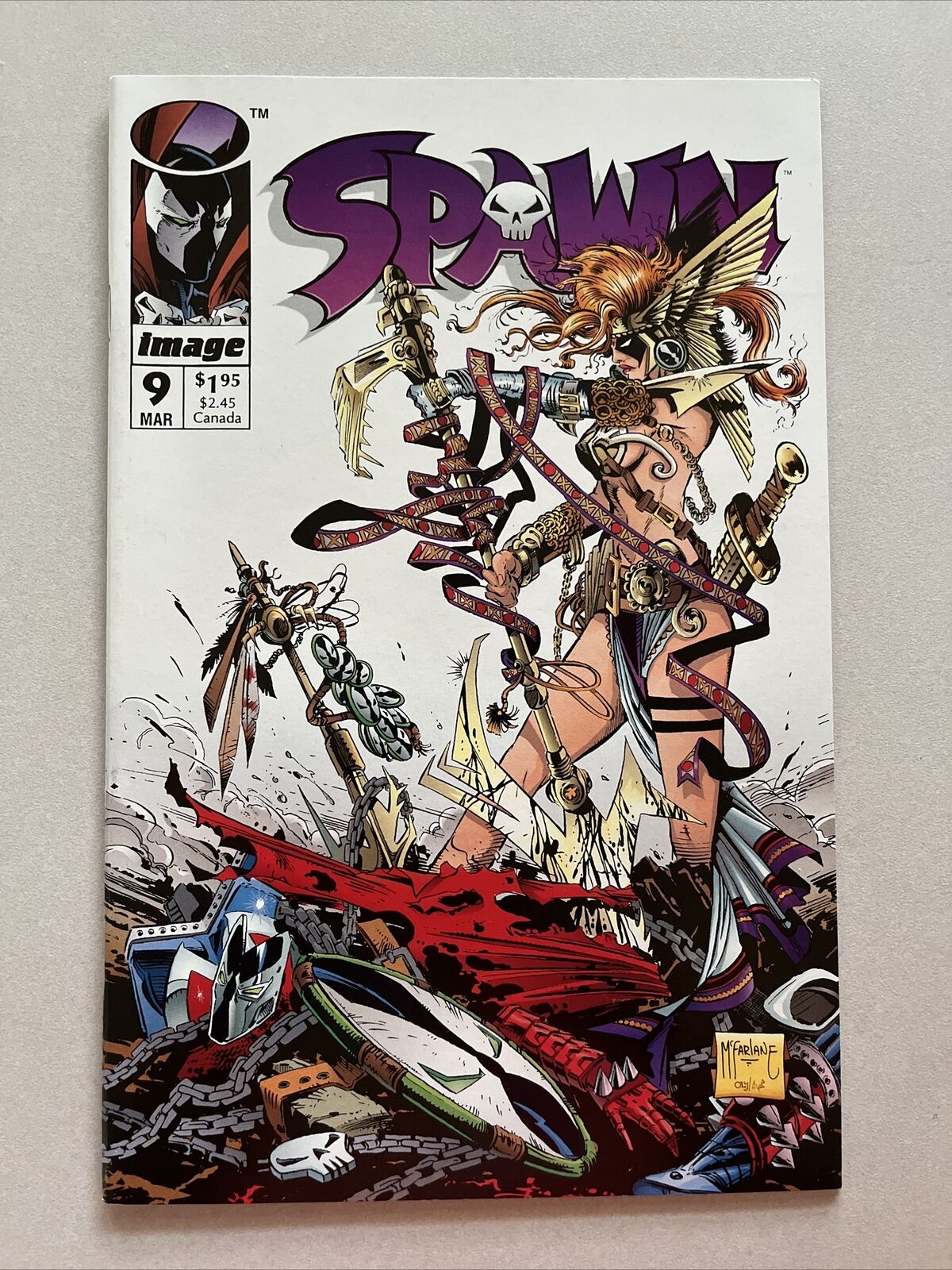 Spawn #9 (Image Comics March 1993) 1st appearance Angela Thor Marvel sister
