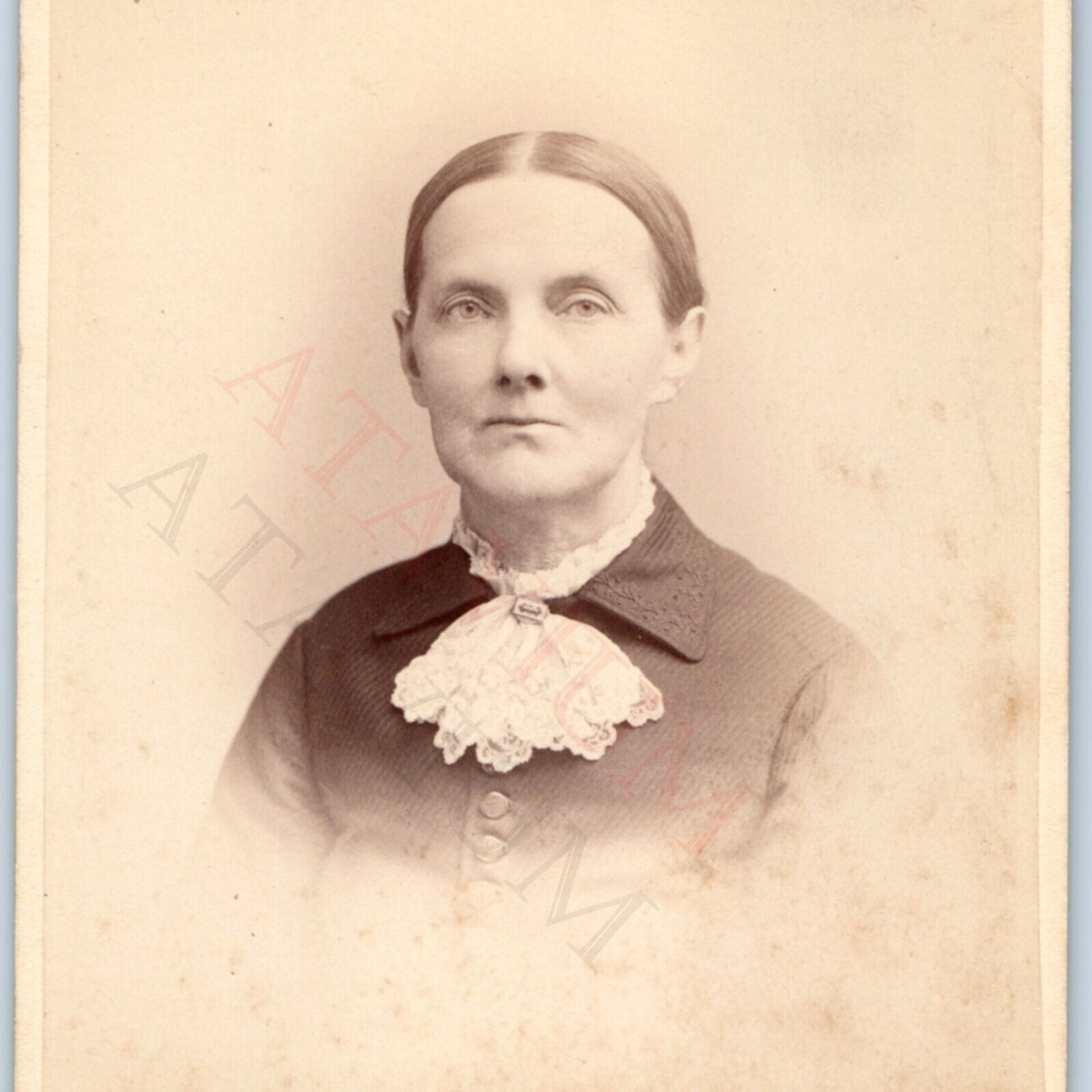 c1880s Delphos, KS Old Lady Woman Cabinet Card Real Photo Lips Bourne Kansas B22