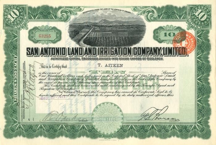 San Antonio Land and Irrigation Co., Limited - General Stocks