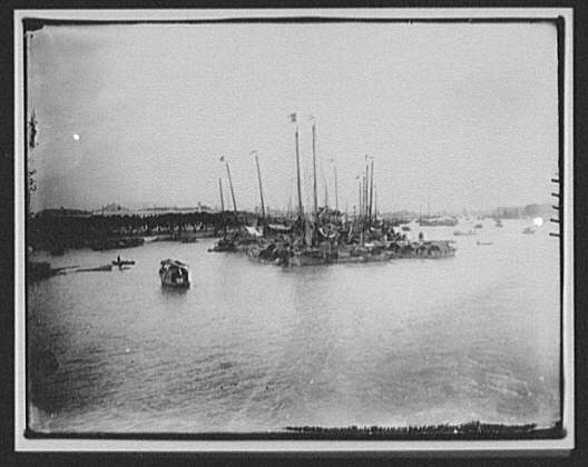 Canton Harbor,Guangzhou,China,1895,William Henry Jackson,Photographer,Boats