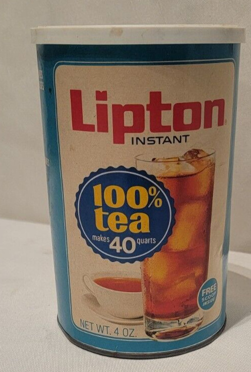 Rare*Vintage 1970's Lipton Instant Tea Tin - Makes 40 Quarts