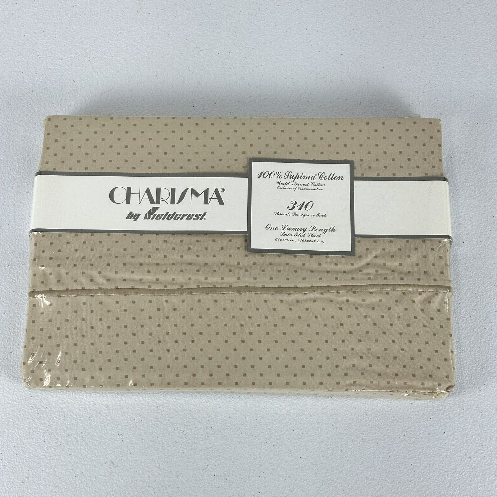 Vintage Charisma By Fieldcrest Supima Cotton Luxury Twin Flat Sheet 66x100in NOS