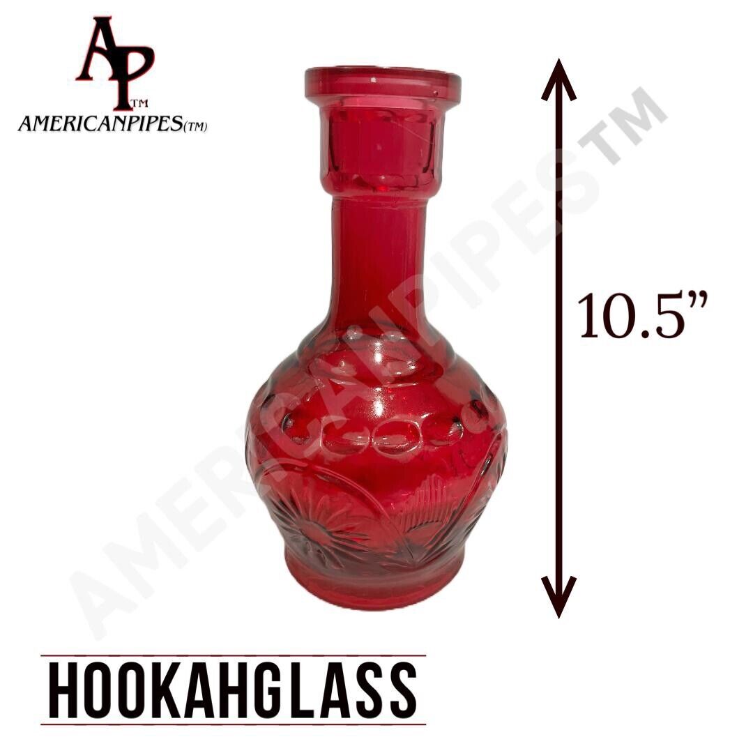 INHALE® 10.5 ”H Red heavy Glass Hookah Vase Water Container