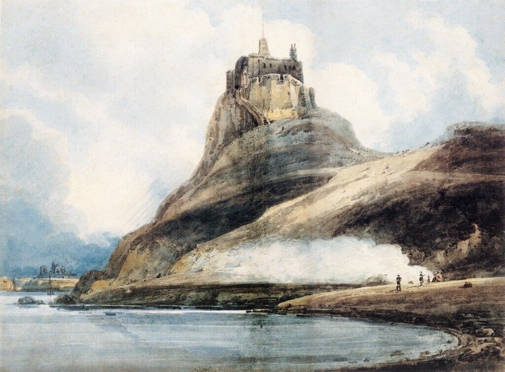 Oil painting Lindisfarne-Castle-Holy-Island-Thomas-Girtin-oil-painting landscape