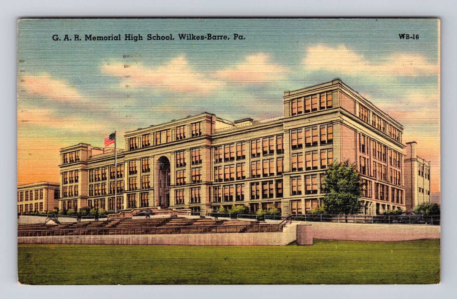Wilkes Barre PA-Pennsylvania, G.A.R Memorial High School, Vintage Postcard