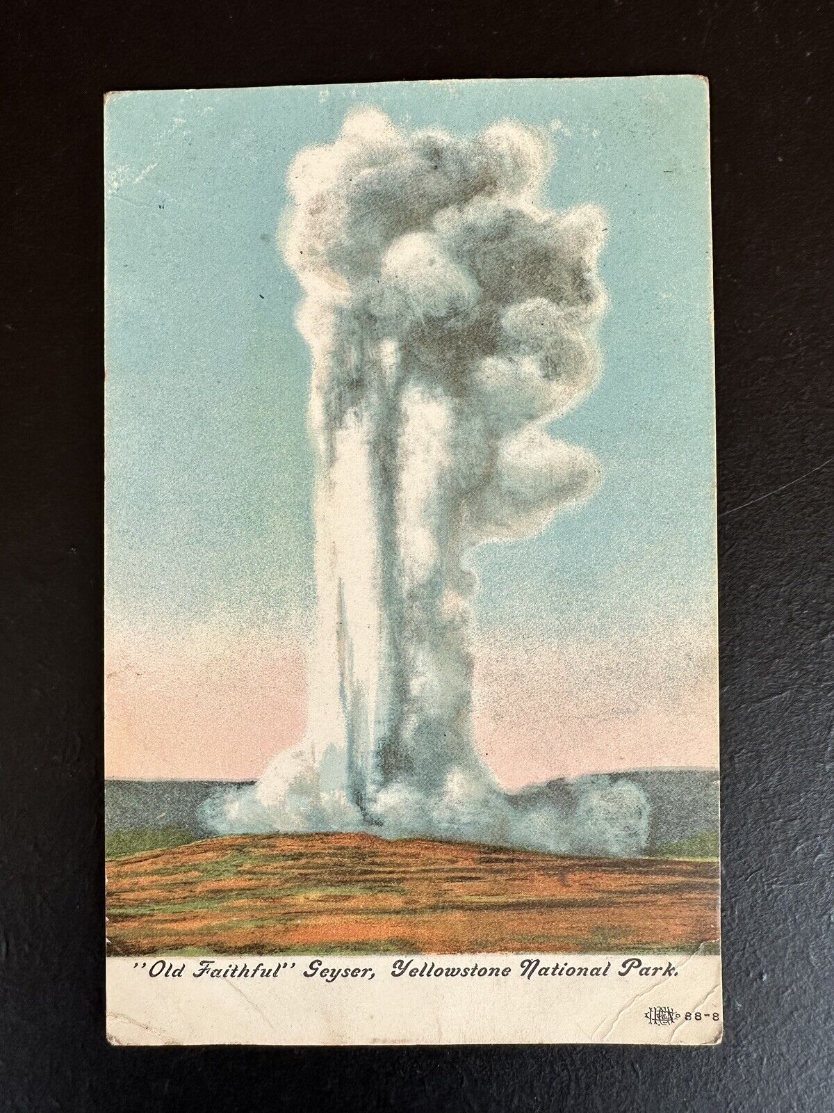 Postcard Old Faith Geyser Yellowstone National Park Vintage R222