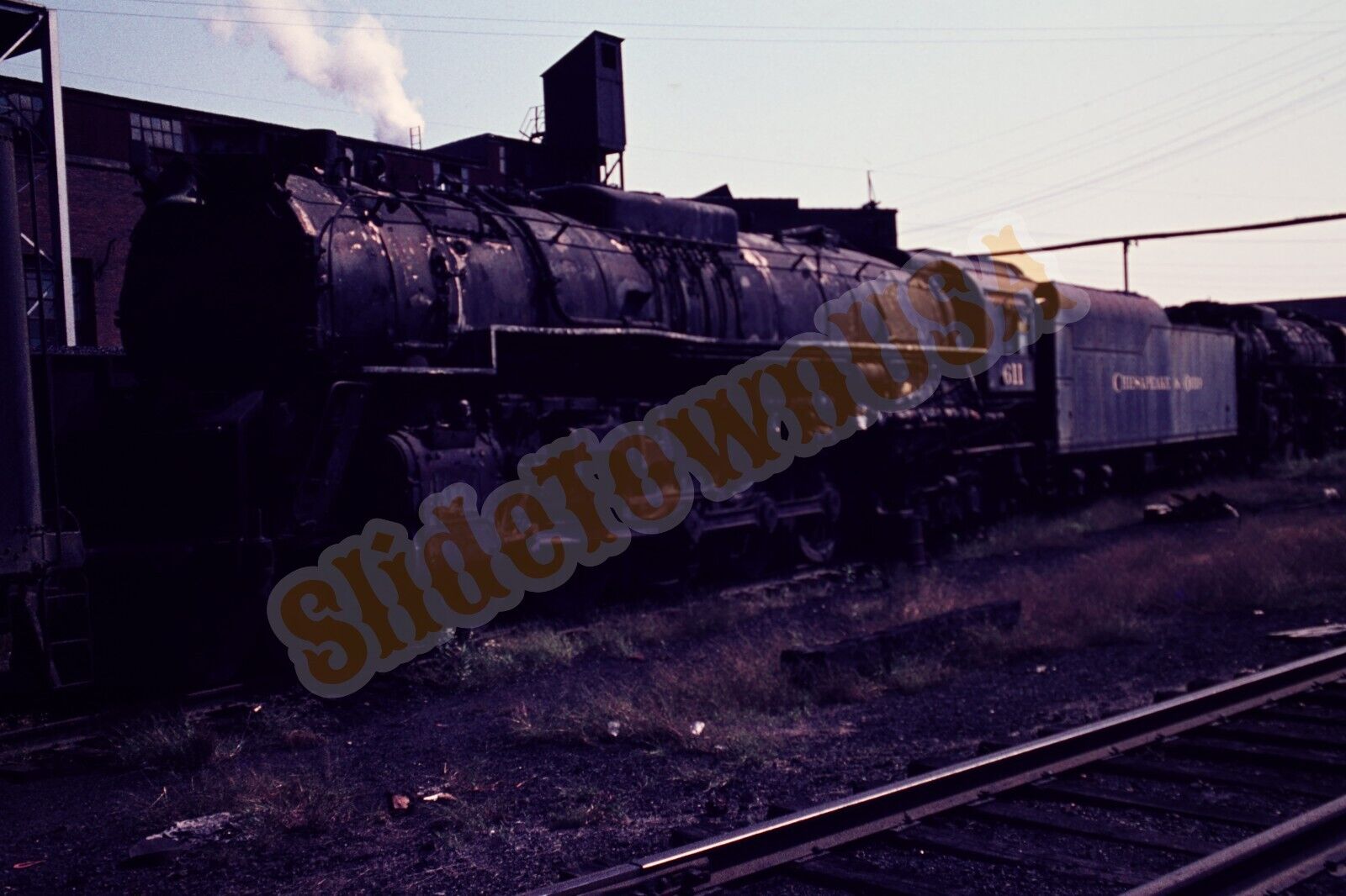 Vtg 1968 Train Slide 611 Chesapeake & Ohio Steam Engine Russell KY X1F039