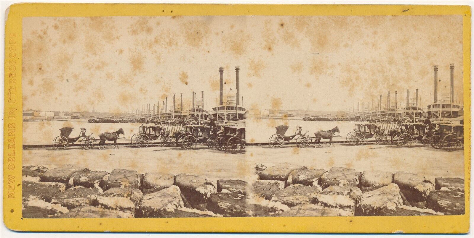 LOUISIANA SV - New Orleans - Steamboats & Carriages - ST Blessing 1870s