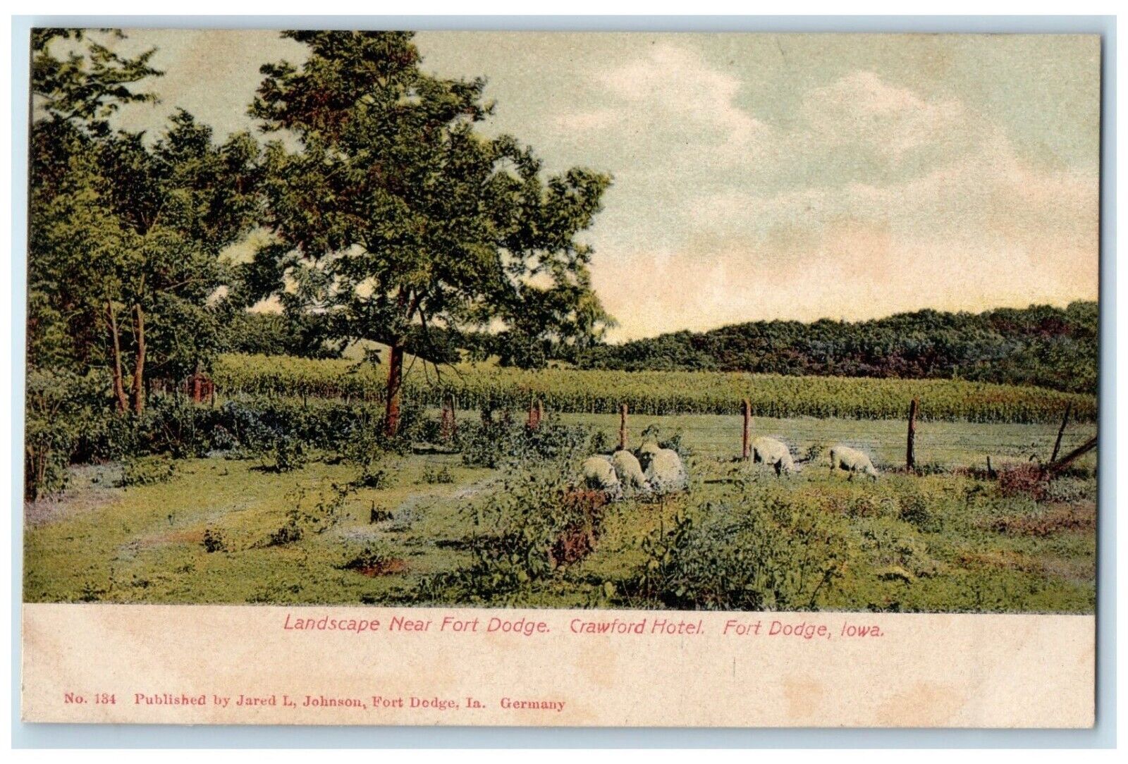 c1905 Landscape Near Fort Dodge Crawford Hotel Fort Dodge Iowa Vintage Postcard