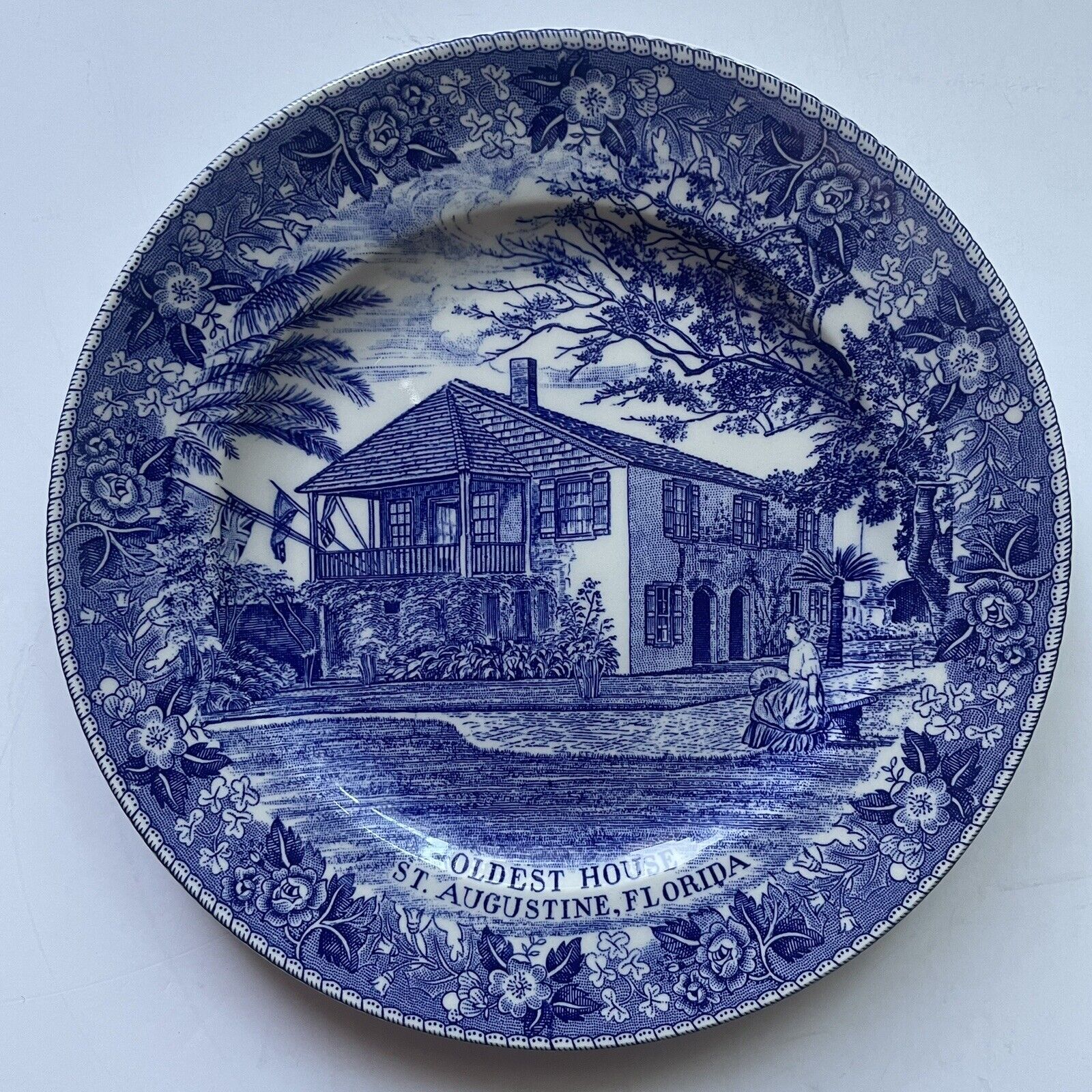 Beautiful Vintage Rare St Augustine Florida Oldest House Souvenir Plate England