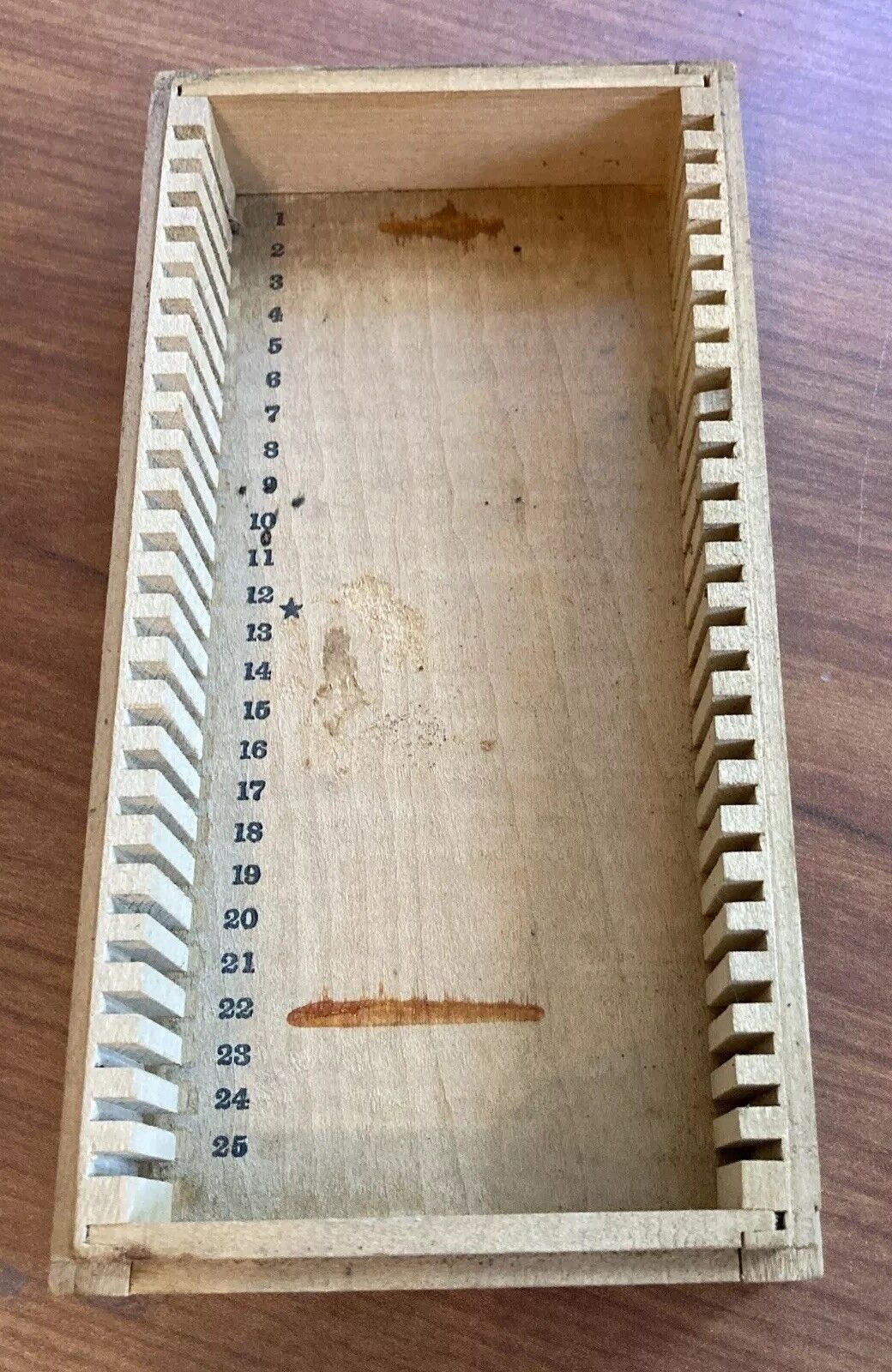 Vintage wooden microscope glass slide holder Vintage