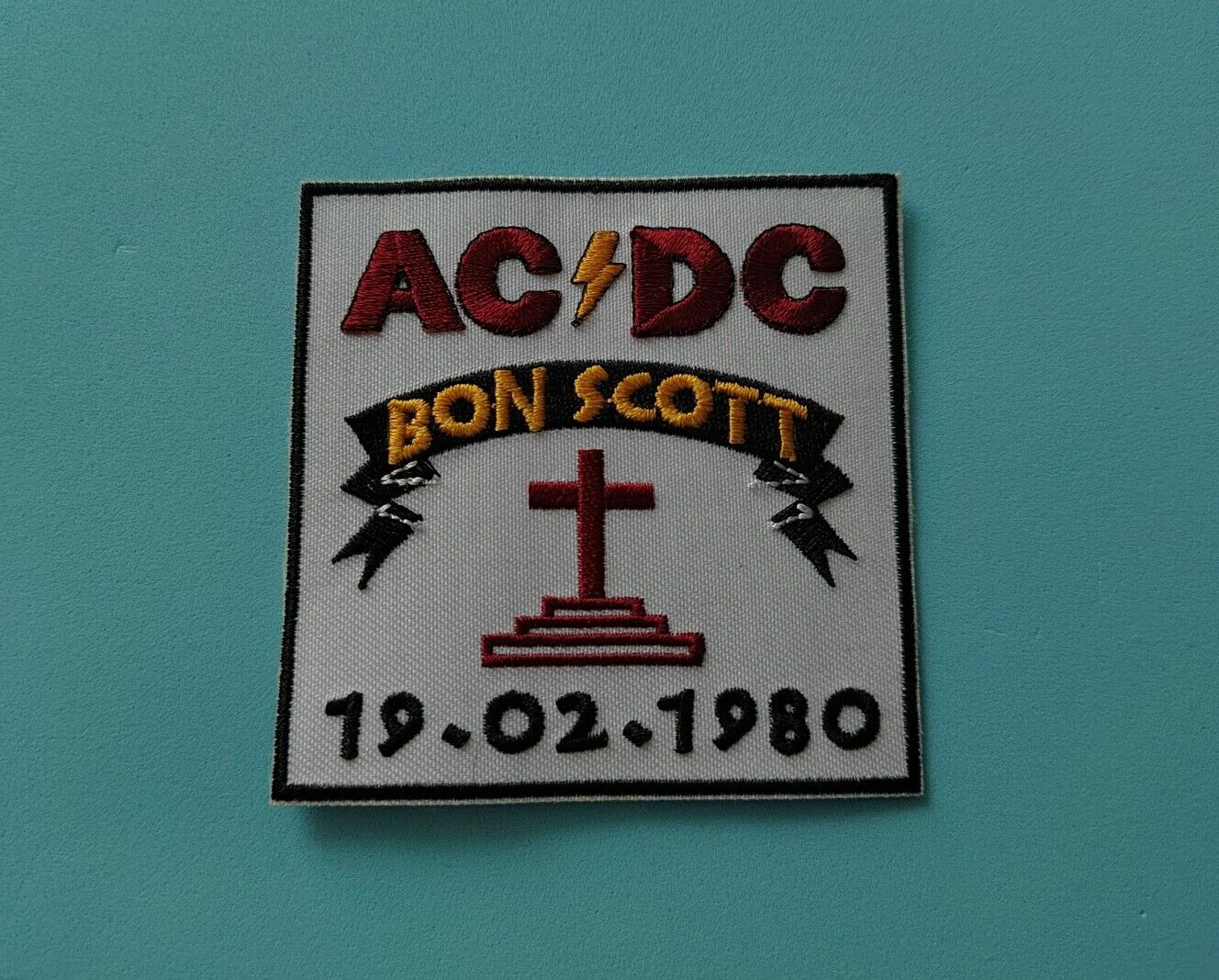 Rock Music Sew / Iron On Embroidered Patch:- AC/DC (b) Bon Scott