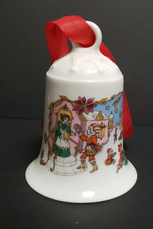 Christmas Ornament 1987 Germany Hutschenreuther Porcelain Bell ~ Ole Winther