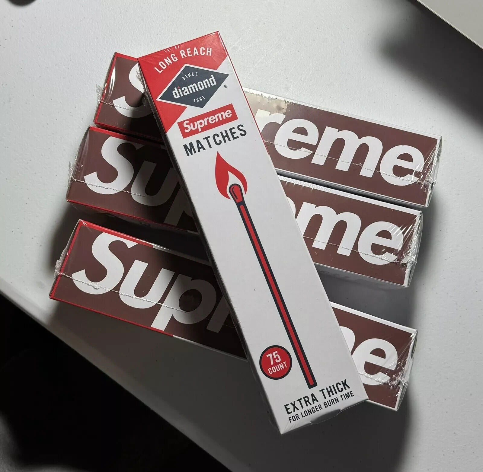 Supreme Diamond Matches Long Reach ( Box Of 75 ) FREE SUPREME STICKERS INCLUDED