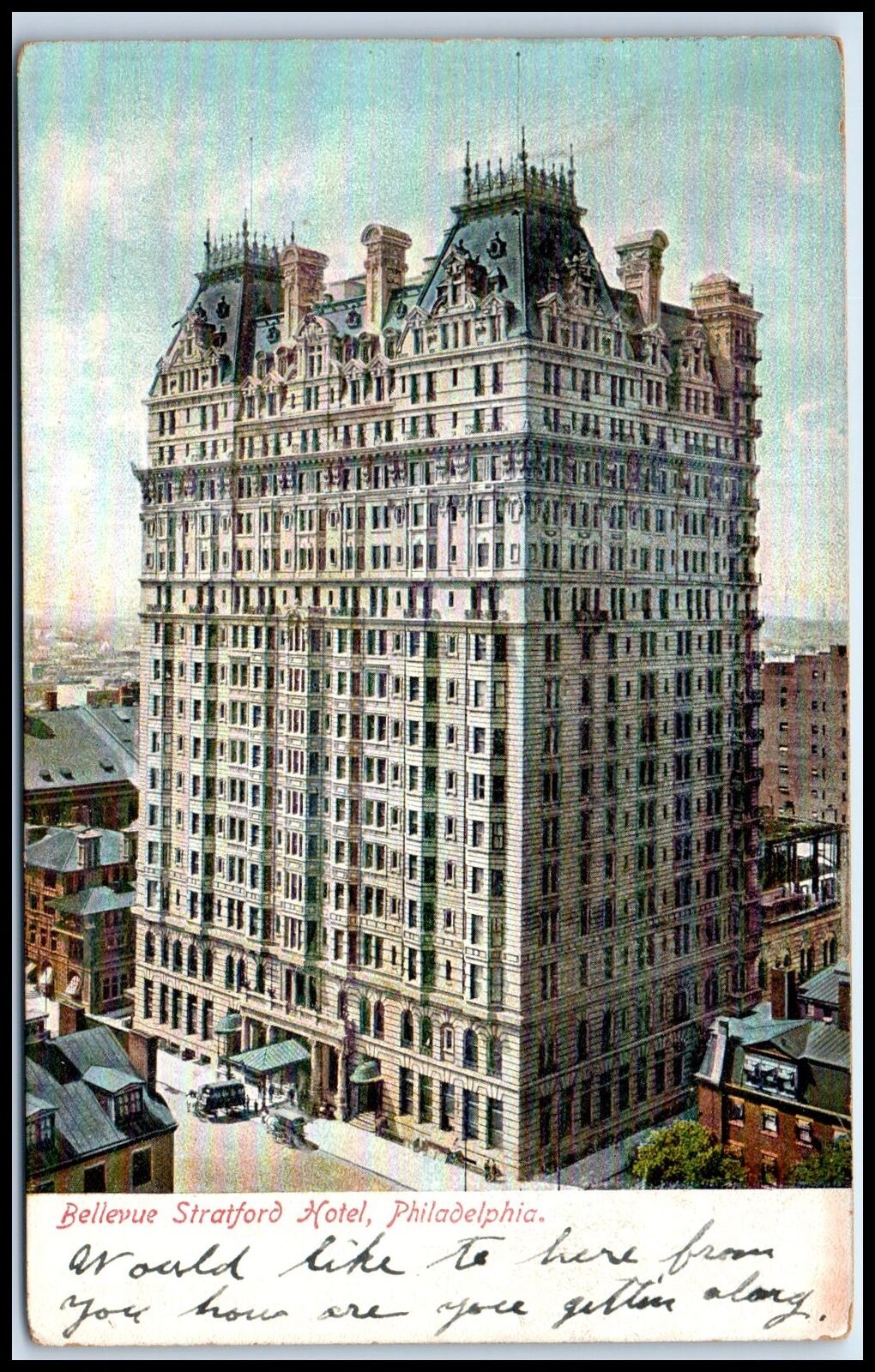Postcard Bellevue Stratford Hotel Posted 1907 Philadelphia PA L49