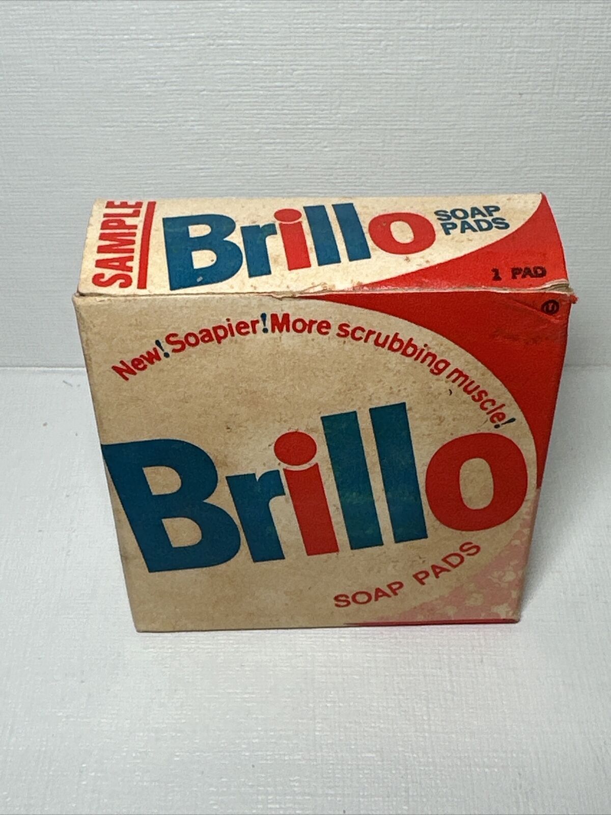 VTG  - NOS - 1960s Brillo Sample Box, With Original Unused Soap Pad still inside