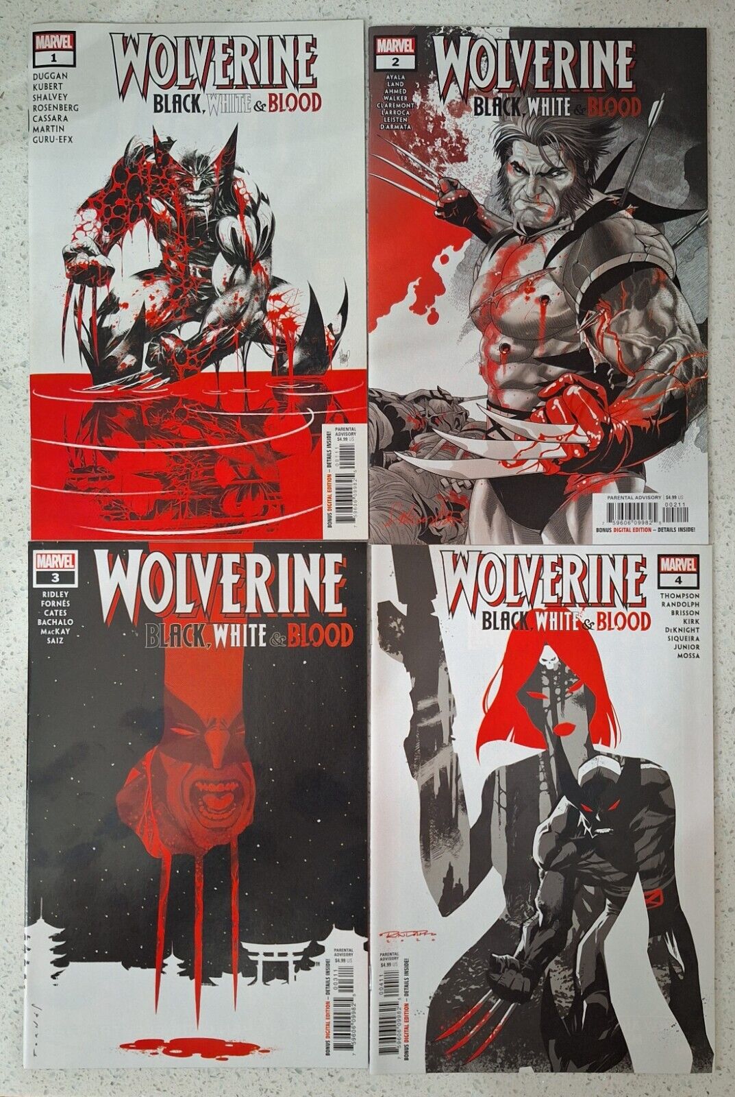 Marvel-Wolverine Black White and Blood #1-4 Complete Series-1st Prints