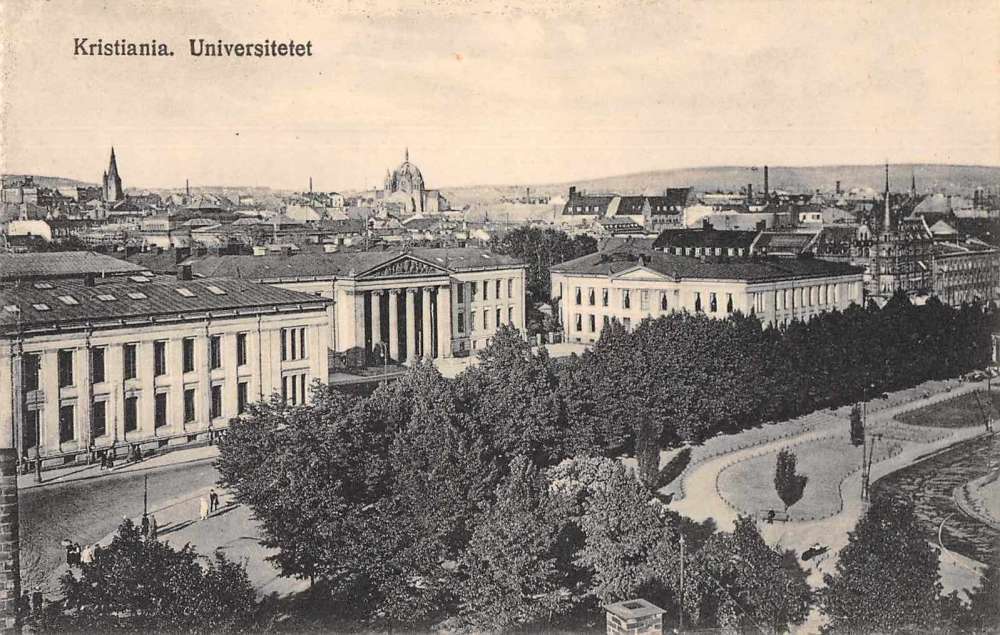Kristiania Norway University Scenic View Antique Postcard J79234