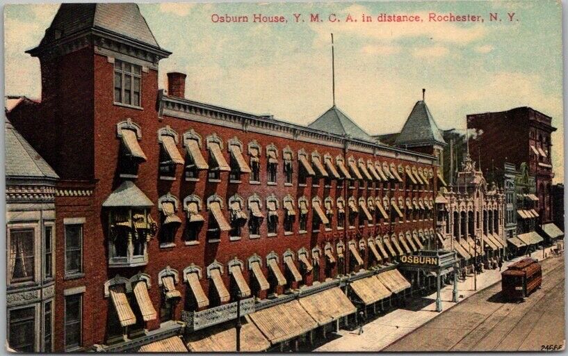 1910s ROCHESTER, New York Postcard OSBURN HOUSE HOTEL \