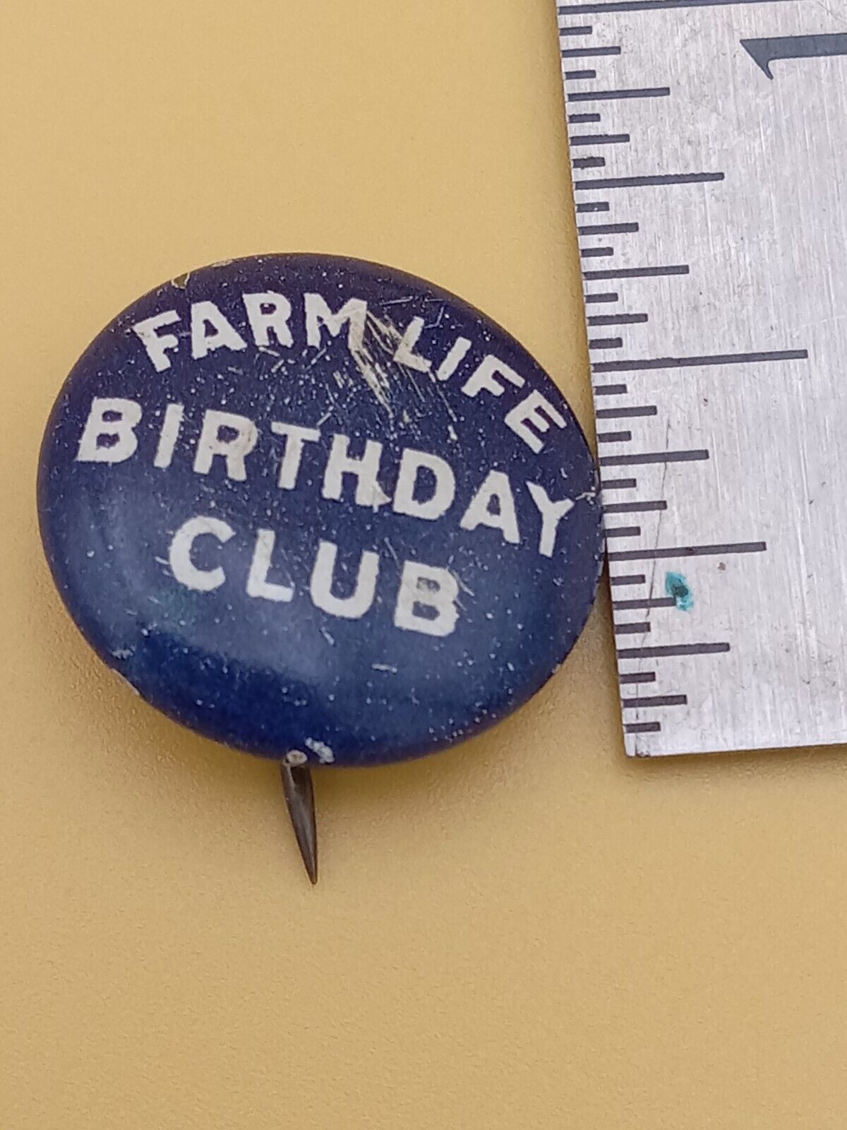 Farm Life Birthday Button  .. Vintage Pinback Button .. 