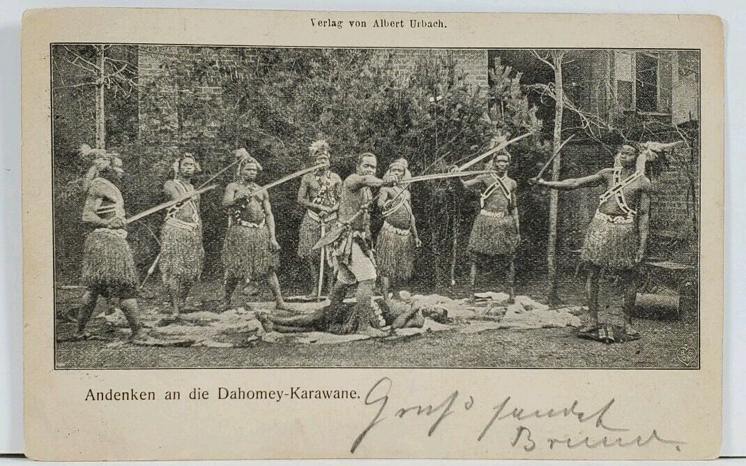 West Africa DAHOMEY KARAWANE Tribal Traditional NATIVES c1901 Postcard L2