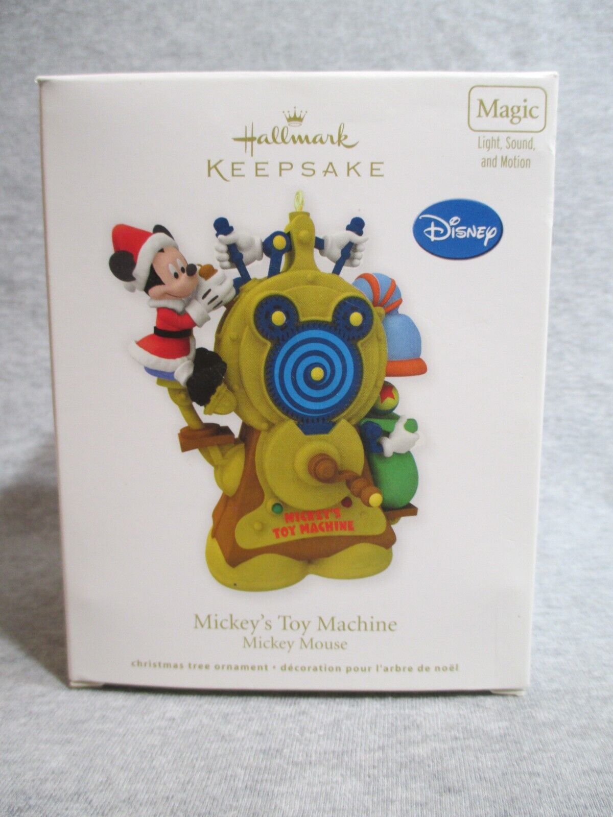 NEW Hallmark Ornament 2012 Mickey\'s Mouse Toy Machine Light Sound Motion