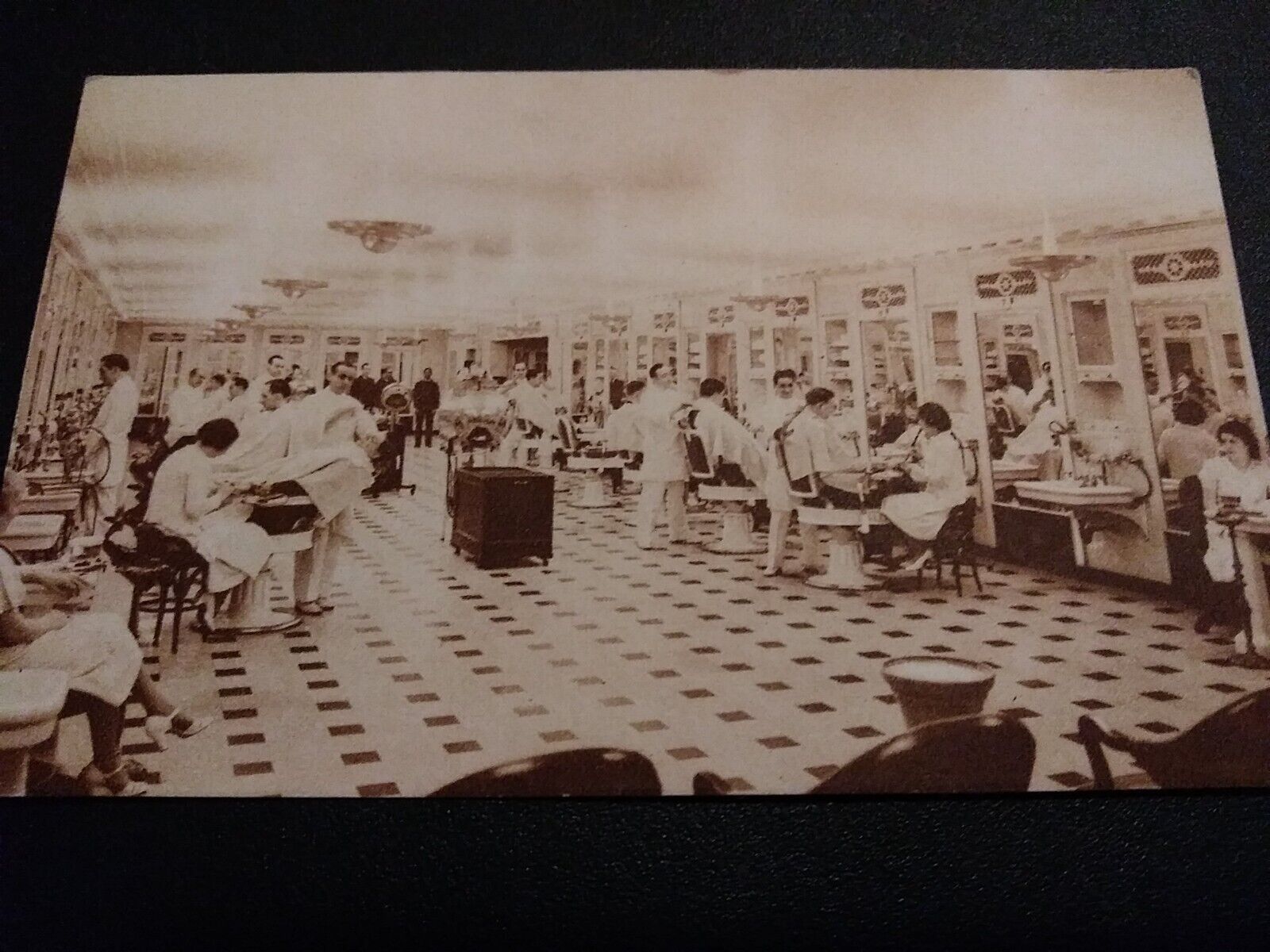 Vintage Postcard The Stevens Chicago Illinois Worlds Largest Hotel Barber Shop