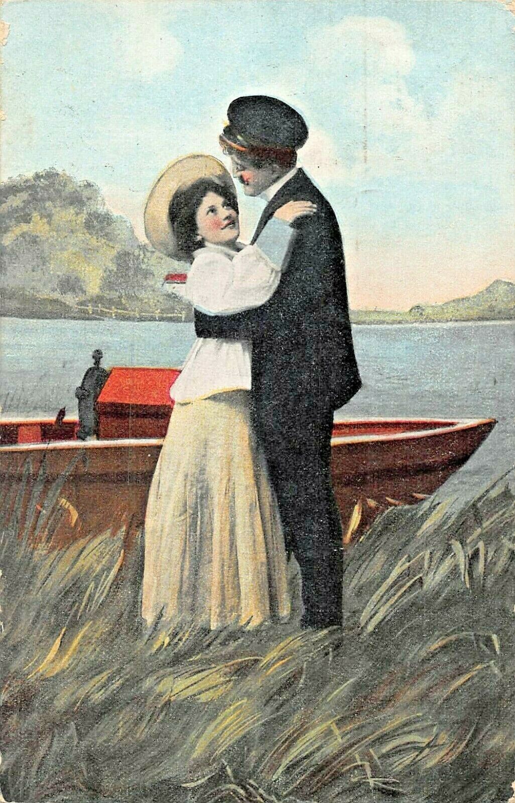 KRISTIANIA NORWAY 1908 POSTMARK~SEA CAPTAIN-NAUTICAL ROMANCE POSTCARD