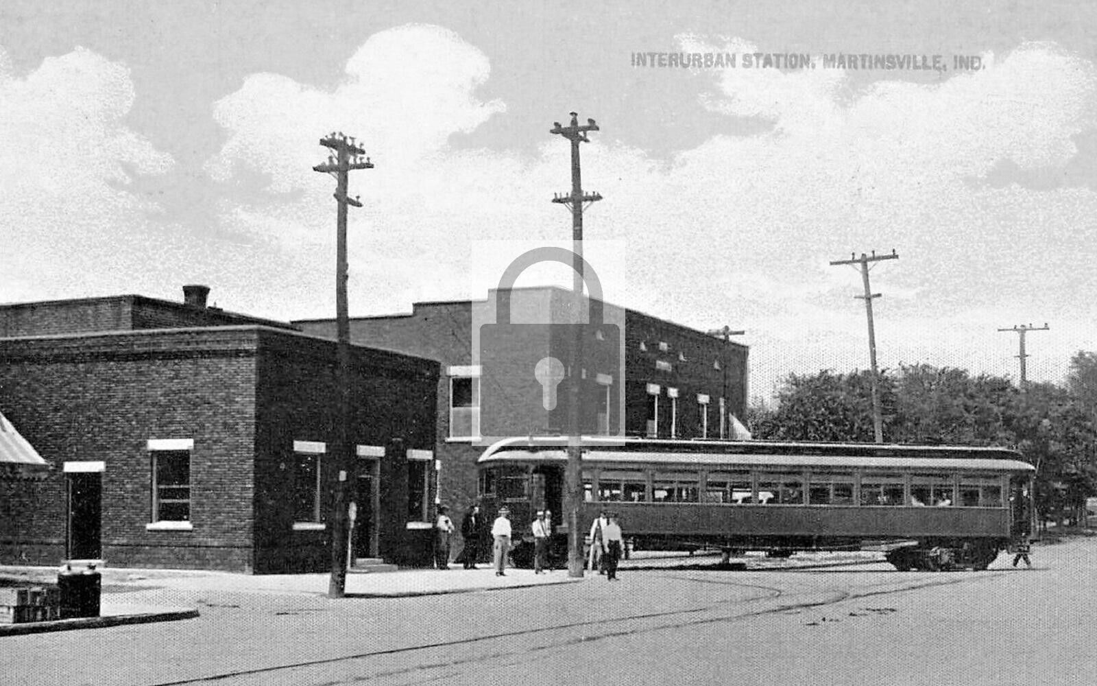 Interurban Railroad Station Martinsville Indiana IN Reprint Postcard
