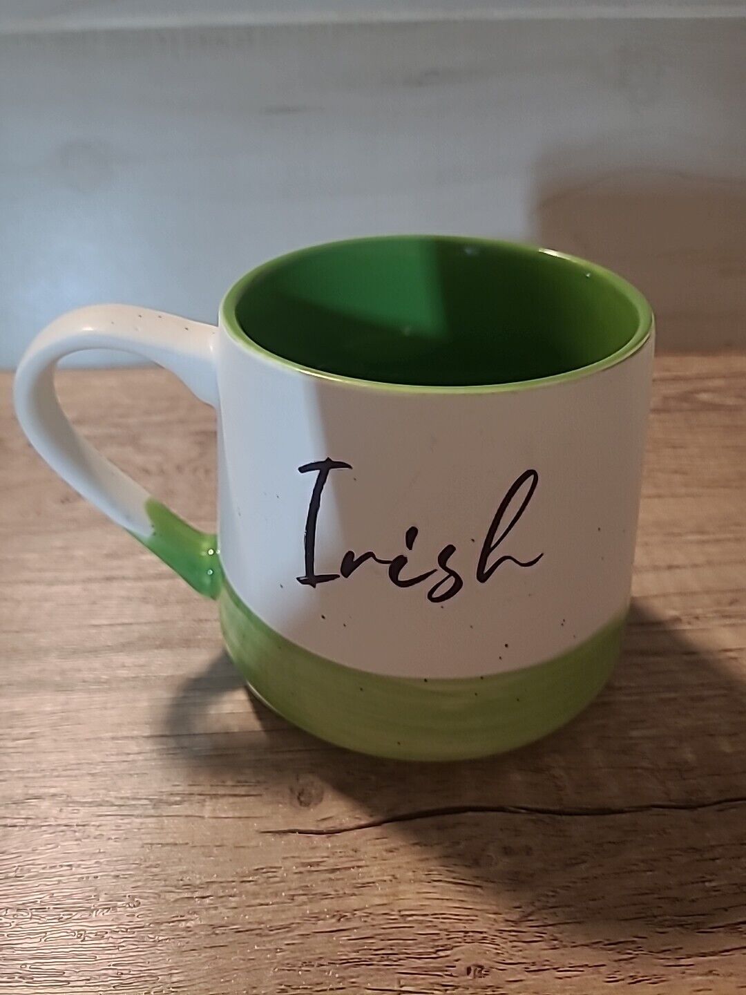 Irish Clover Cottage Ceramic 18oz Coffee Mug Green New No Tag No Box St. Patrick