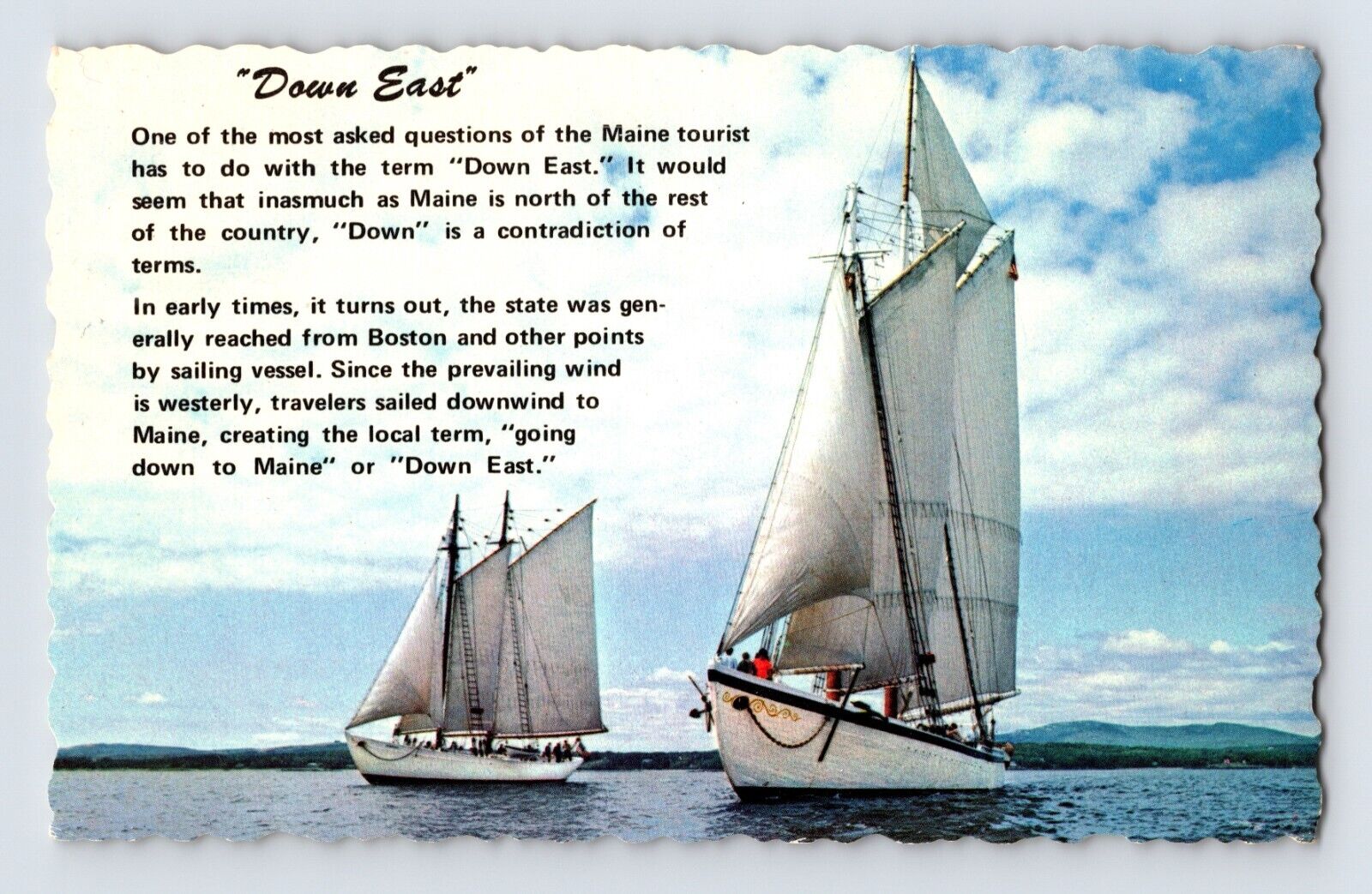 Postcard Maine Brooklin ME Boats Ship Down East 1971 Posted Chrome