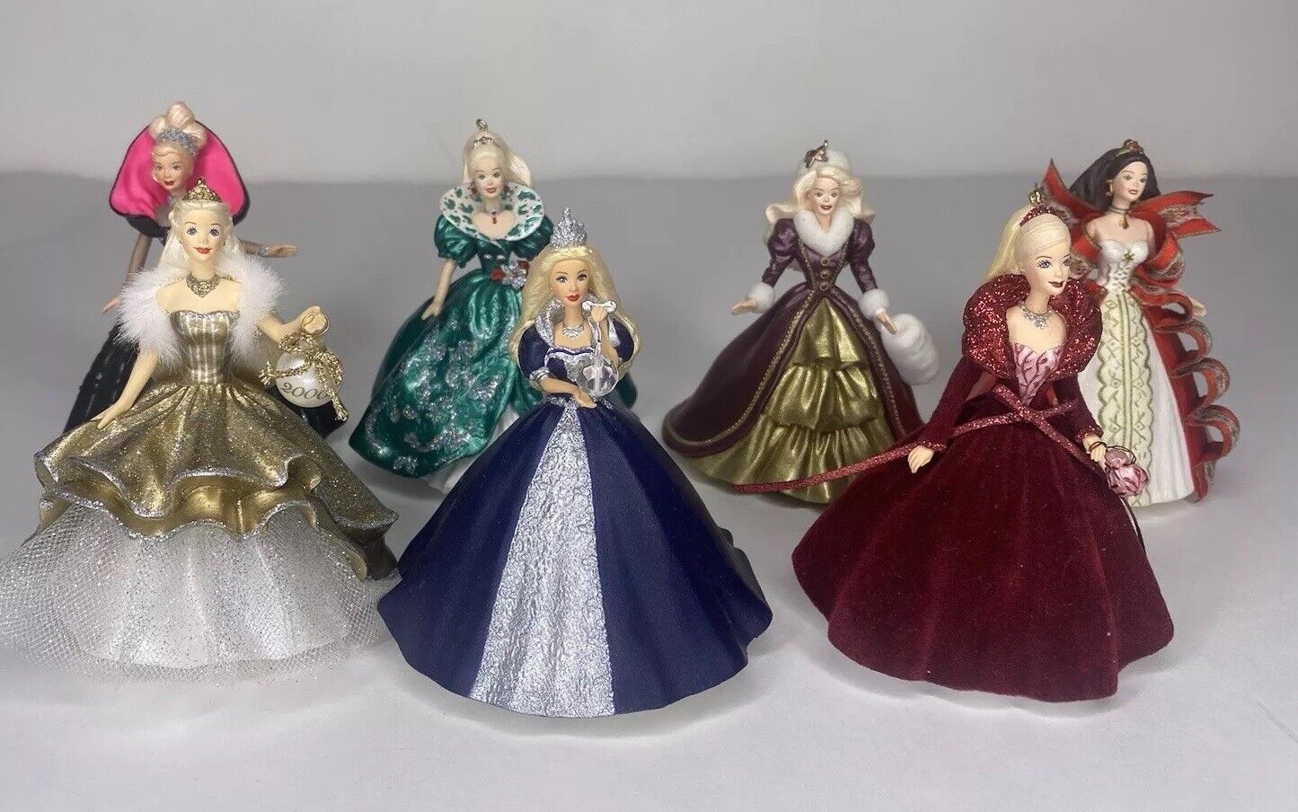 Lot Of 7 Vintage Barbie Christmas Ornaments 1995-2002 No Boxes