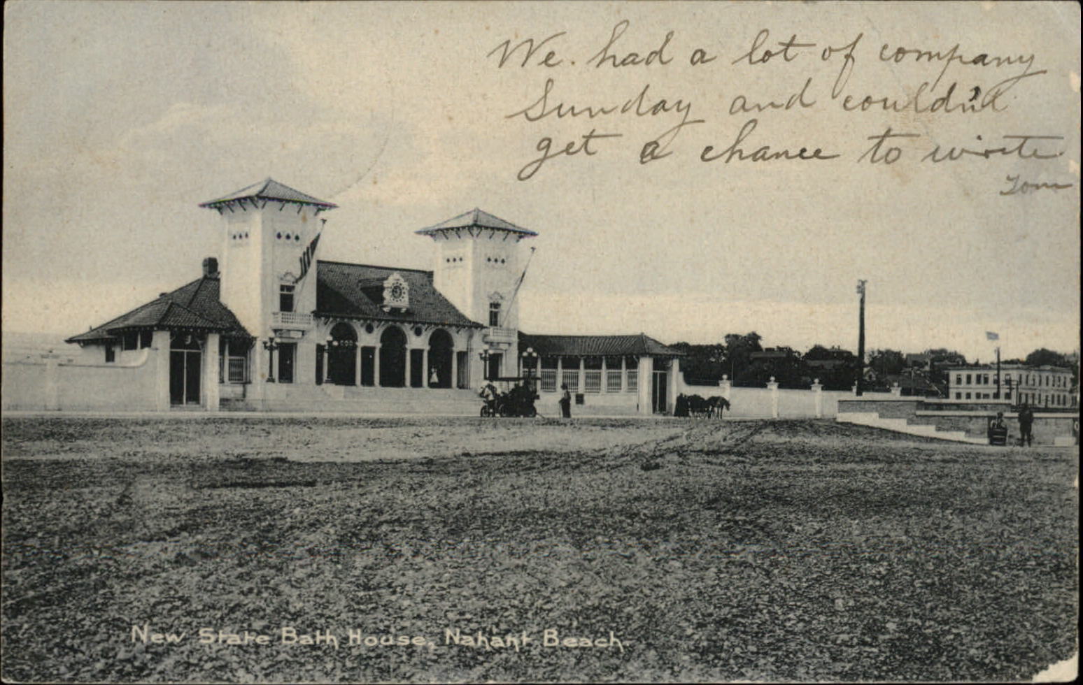 State Bath House Nahant Beach ~ UDB rare DPO 1905 Nahant Sta Lynn MA postcard