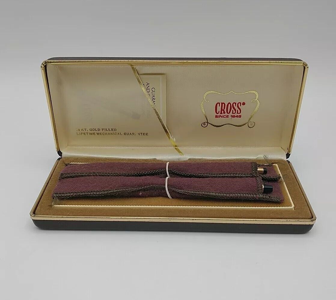 Vintage Cross 14K Gold Filled Pen Mechanical Pencil Set With Case READ